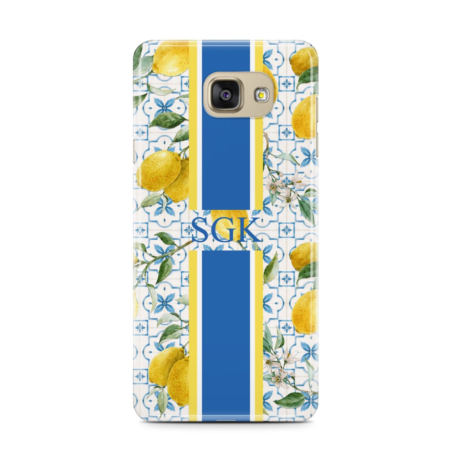 Custom Lemon Samsung Galaxy A7 2016 Case on gold phone