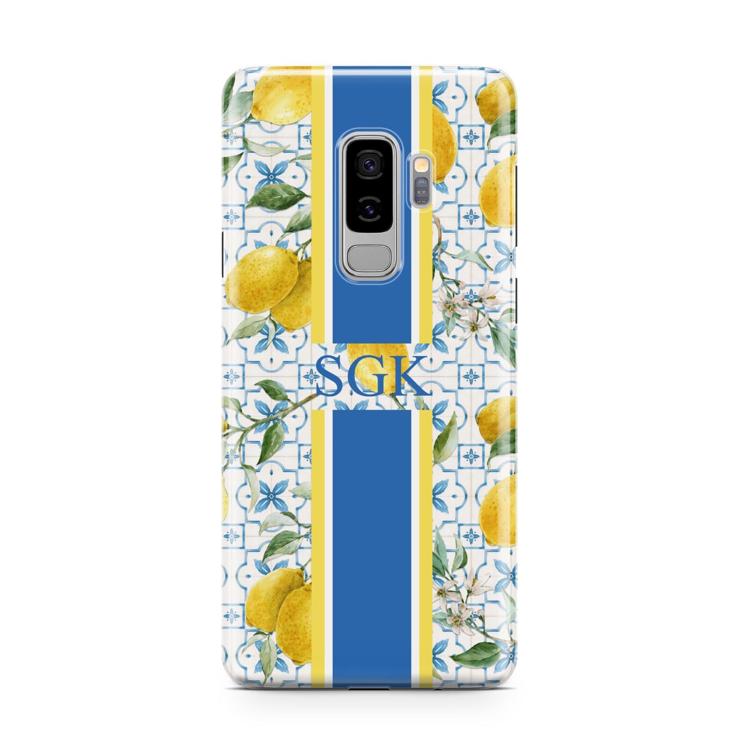 Custom Lemon Samsung Galaxy S9 Plus Case on Silver phone