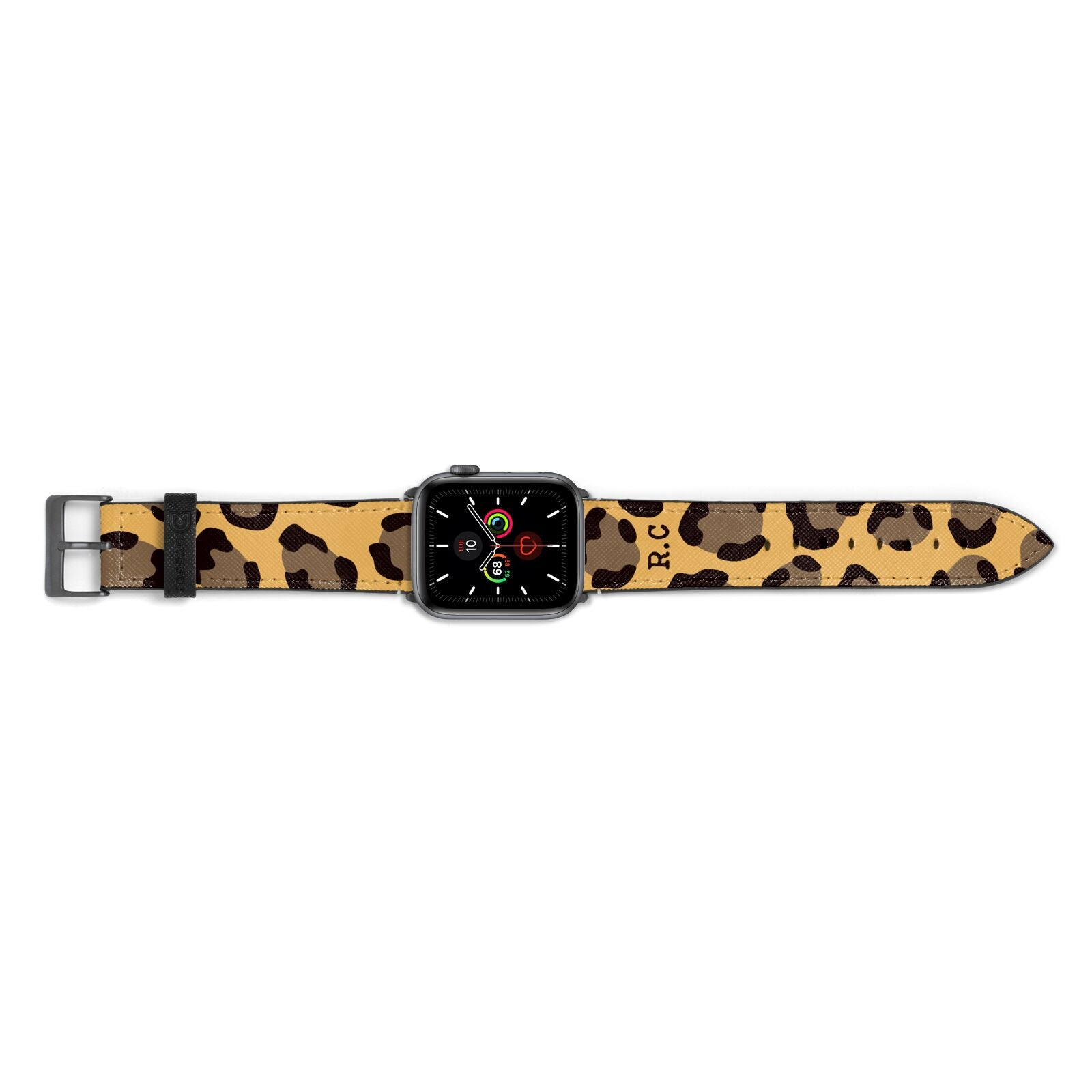 Custom Leopard Apple Watch Strap Landscape Image Space Grey Hardware