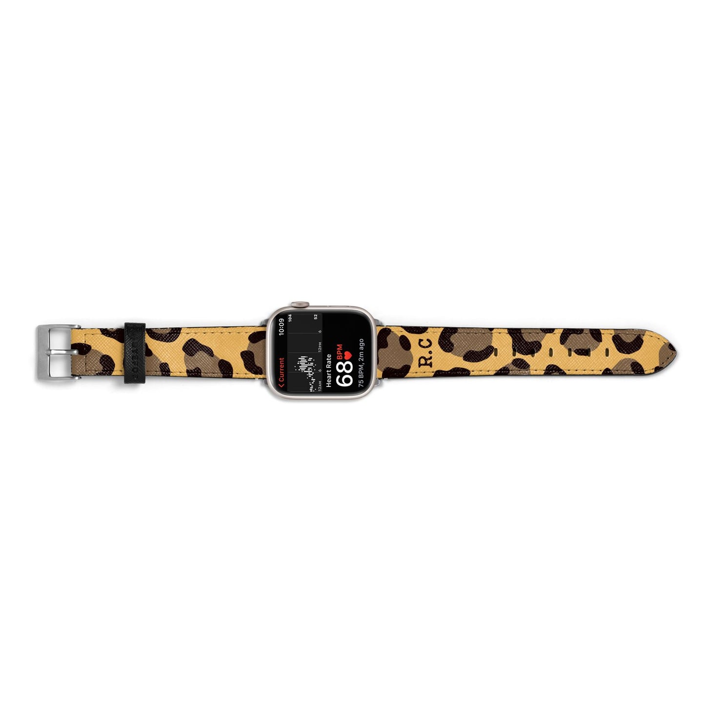 Custom Leopard Apple Watch Strap Size 38mm Landscape Image Silver Hardware