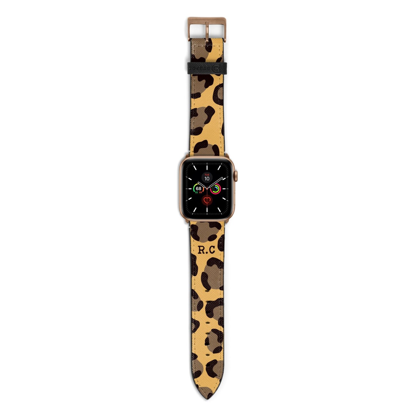 Custom Leopard Apple Watch Strap with Gold Hardware