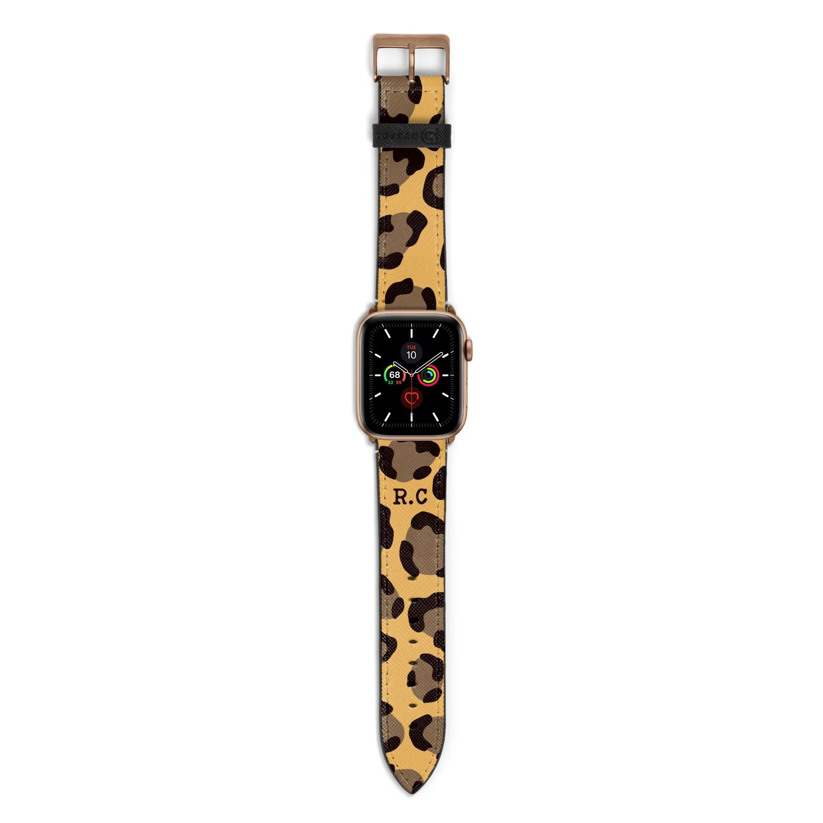 Custom Leopard Apple Watch Strap with Gold Hardware