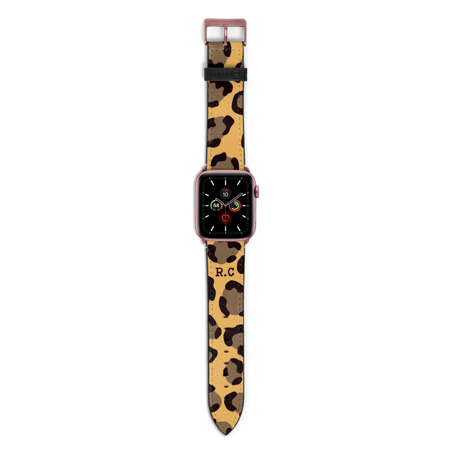 Custom Leopard Apple Watch Strap with Rose Gold Hardware