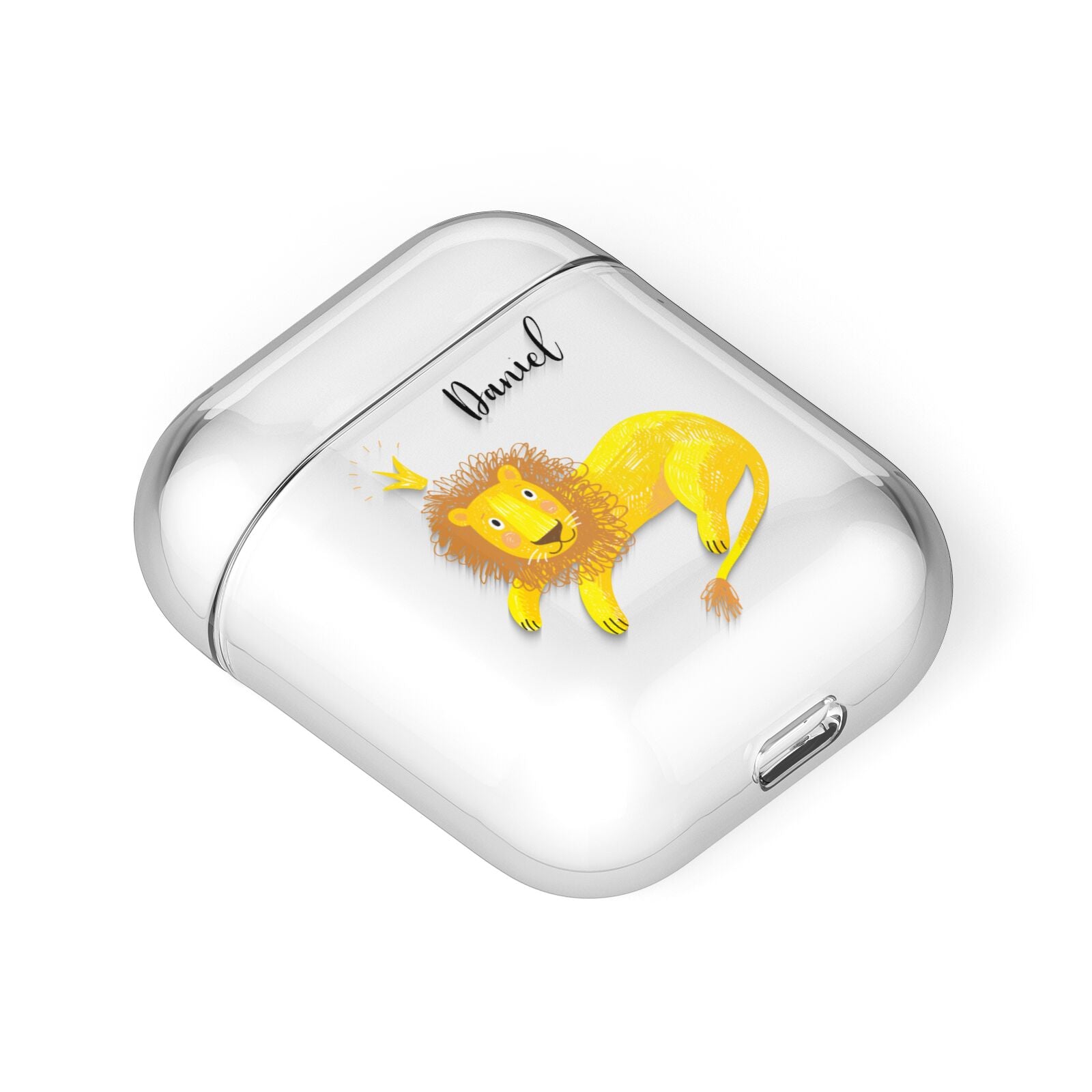 Custom Lion AirPods Case Laid Flat