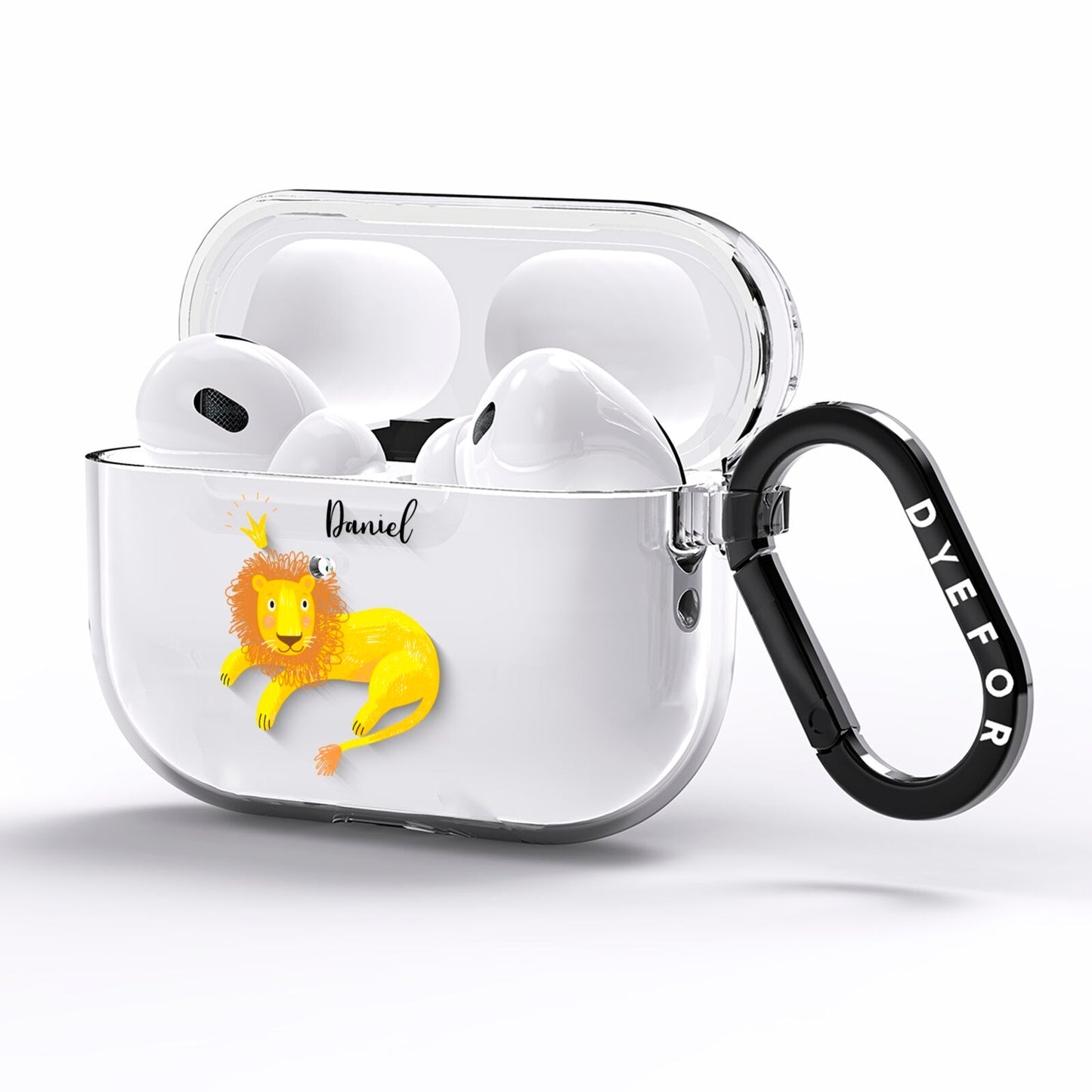 Custom Lion AirPods Pro Clear Case Side Image