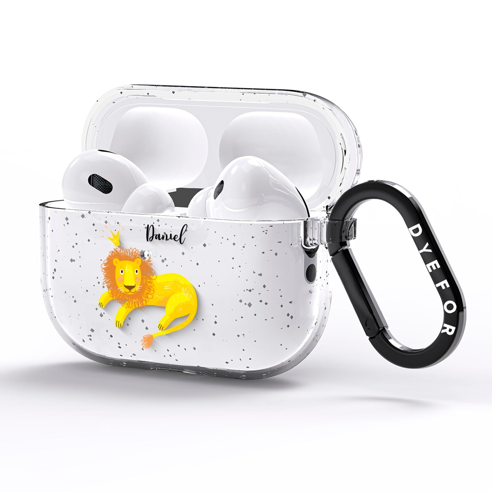 Custom Lion AirPods Pro Glitter Case Side Image