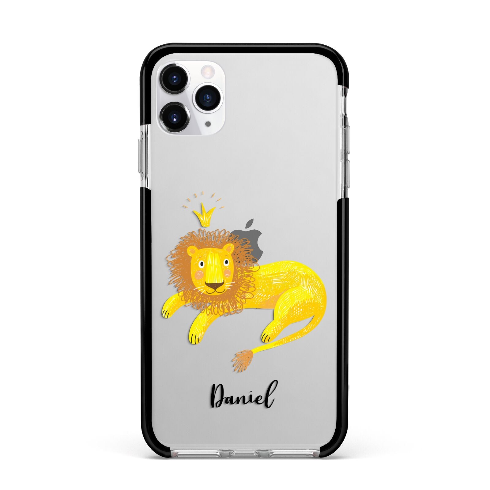 Custom Lion Apple iPhone 11 Pro Max in Silver with Black Impact Case