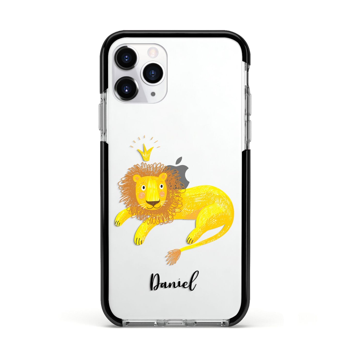 Custom Lion Apple iPhone 11 Pro in Silver with Black Impact Case