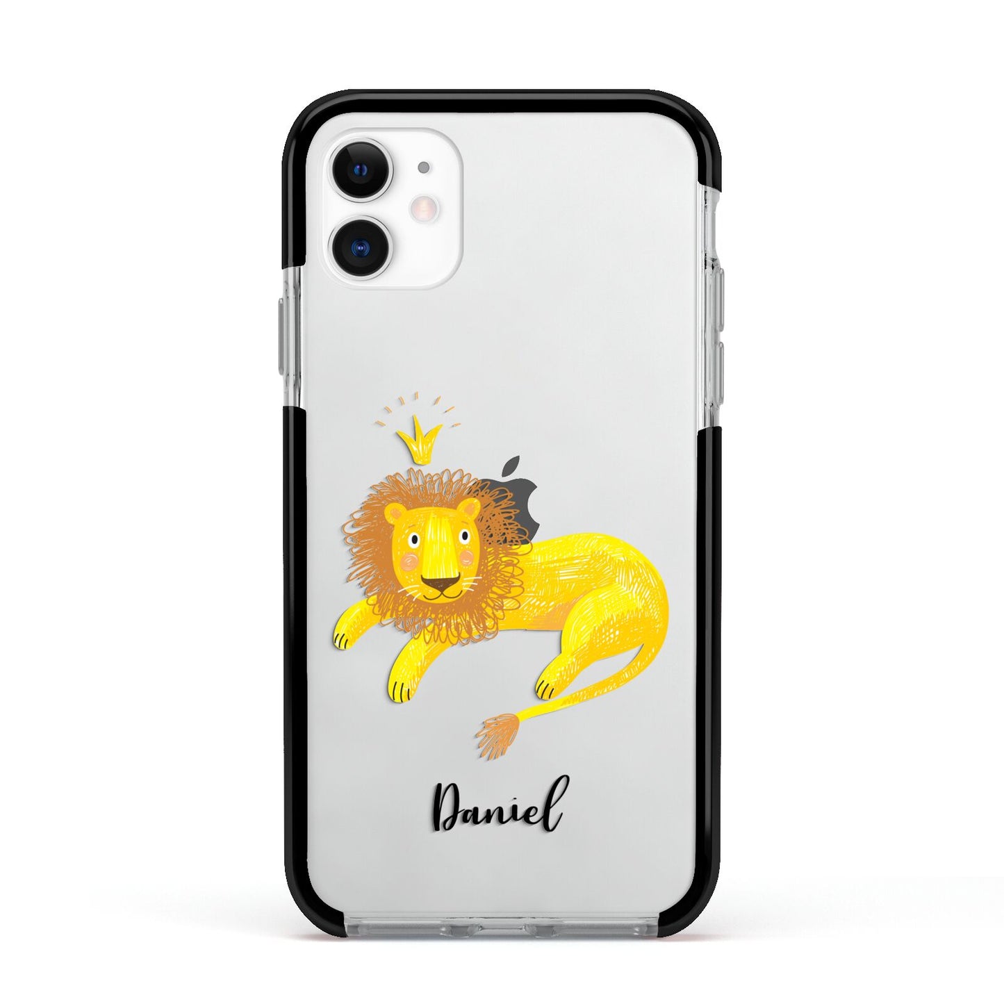 Custom Lion Apple iPhone 11 in White with Black Impact Case