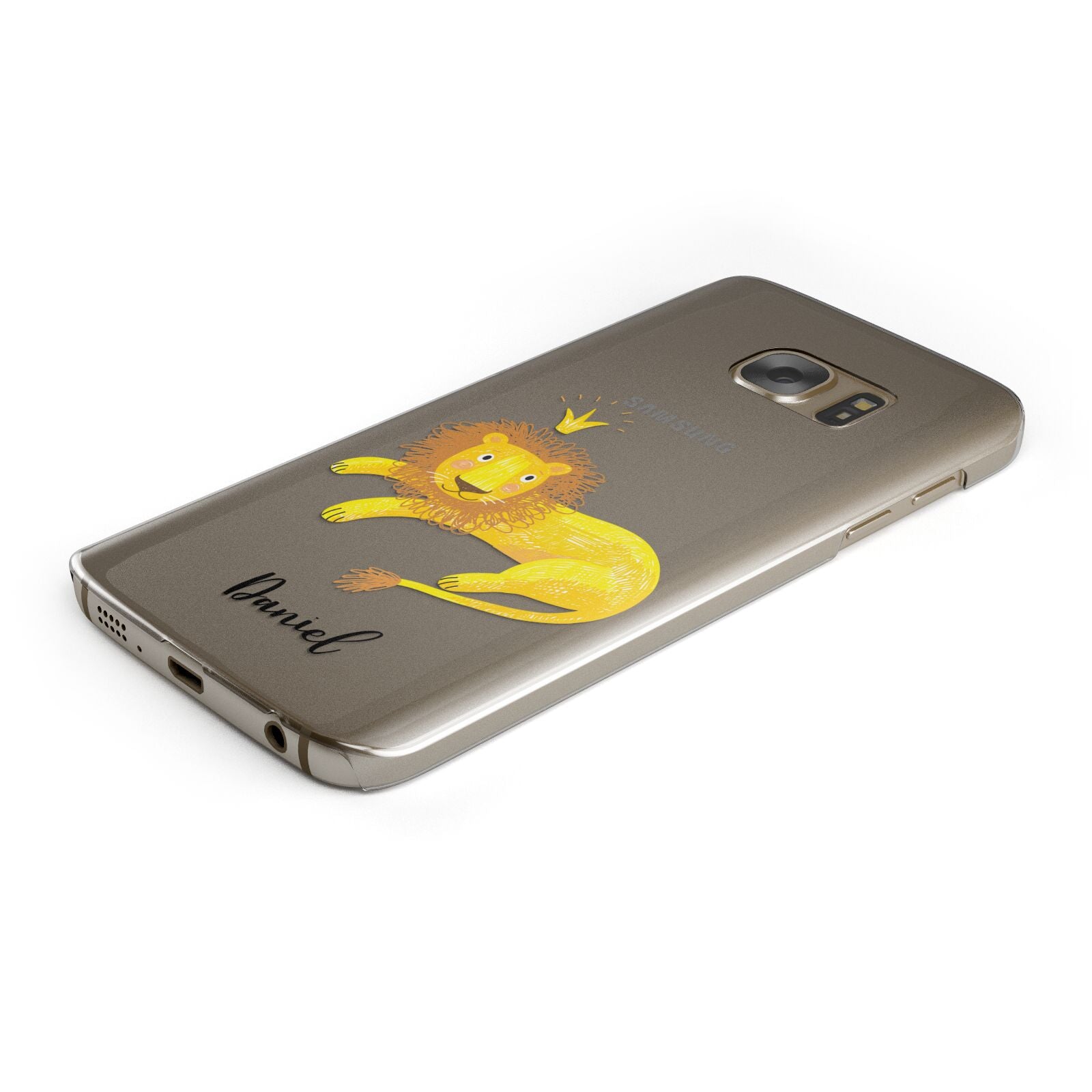 Custom Lion Protective Samsung Galaxy Case Angled Image