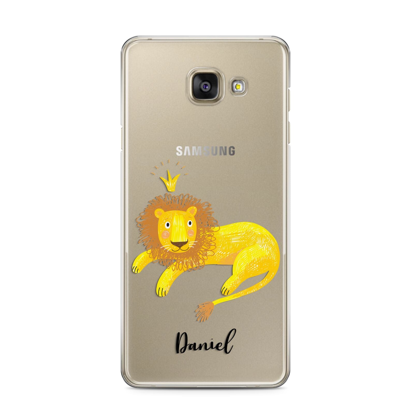 Custom Lion Samsung Galaxy A3 2016 Case on gold phone