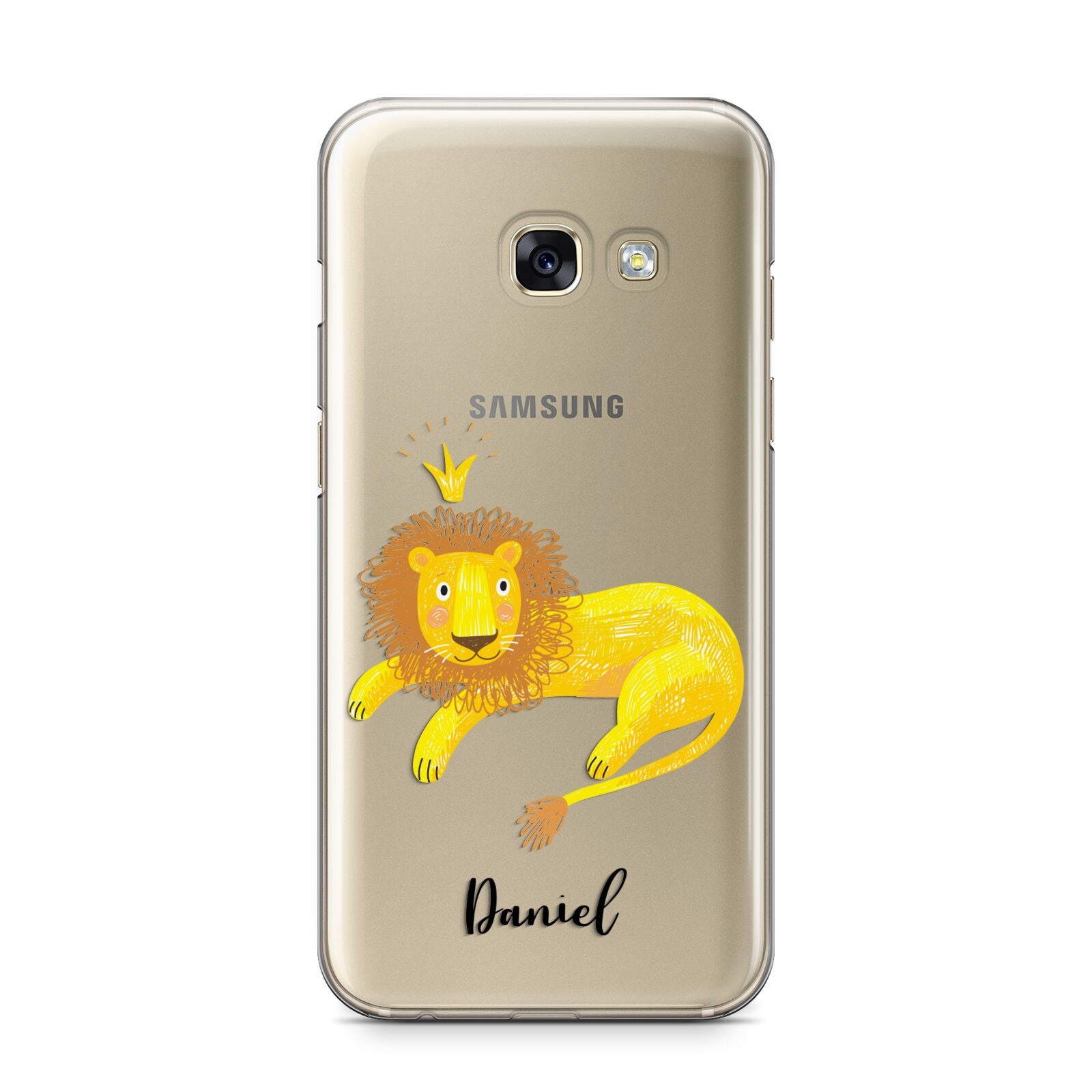 Custom Lion Samsung Galaxy A3 2017 Case on gold phone