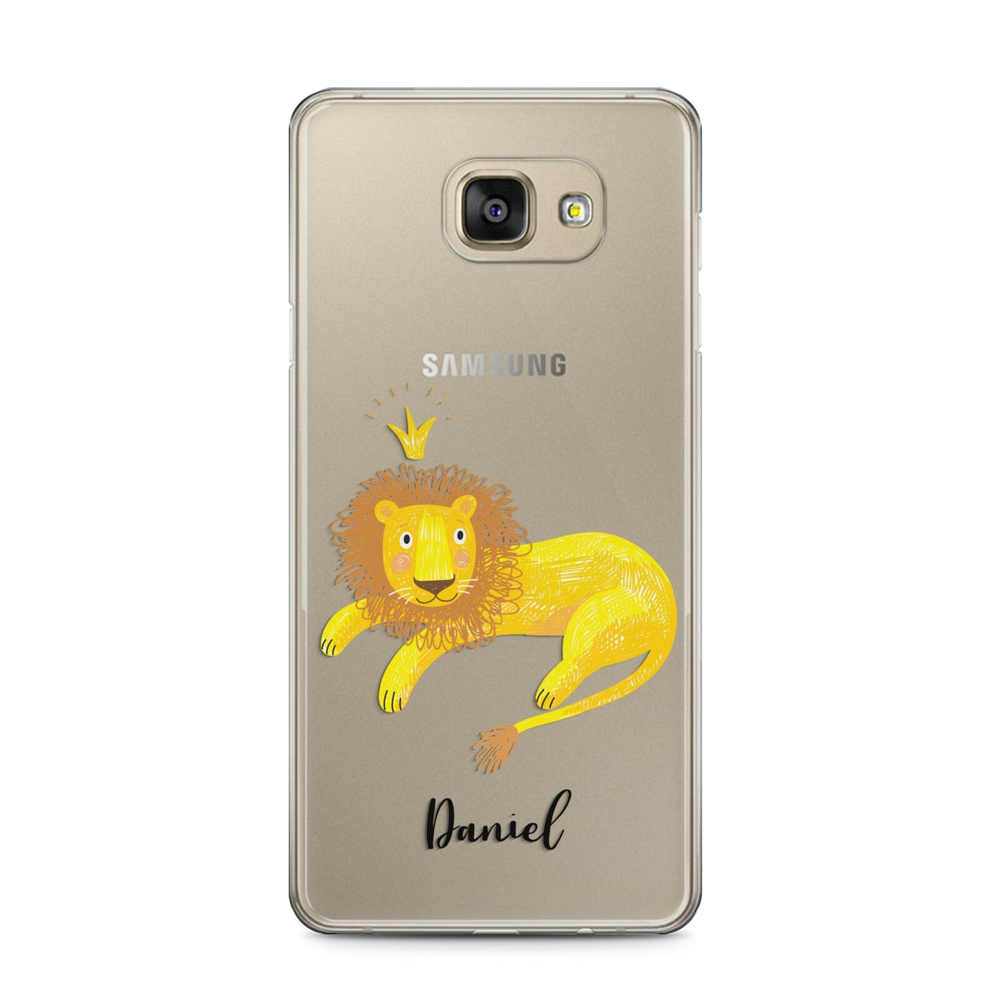 Custom Lion Samsung Galaxy A5 2016 Case on gold phone