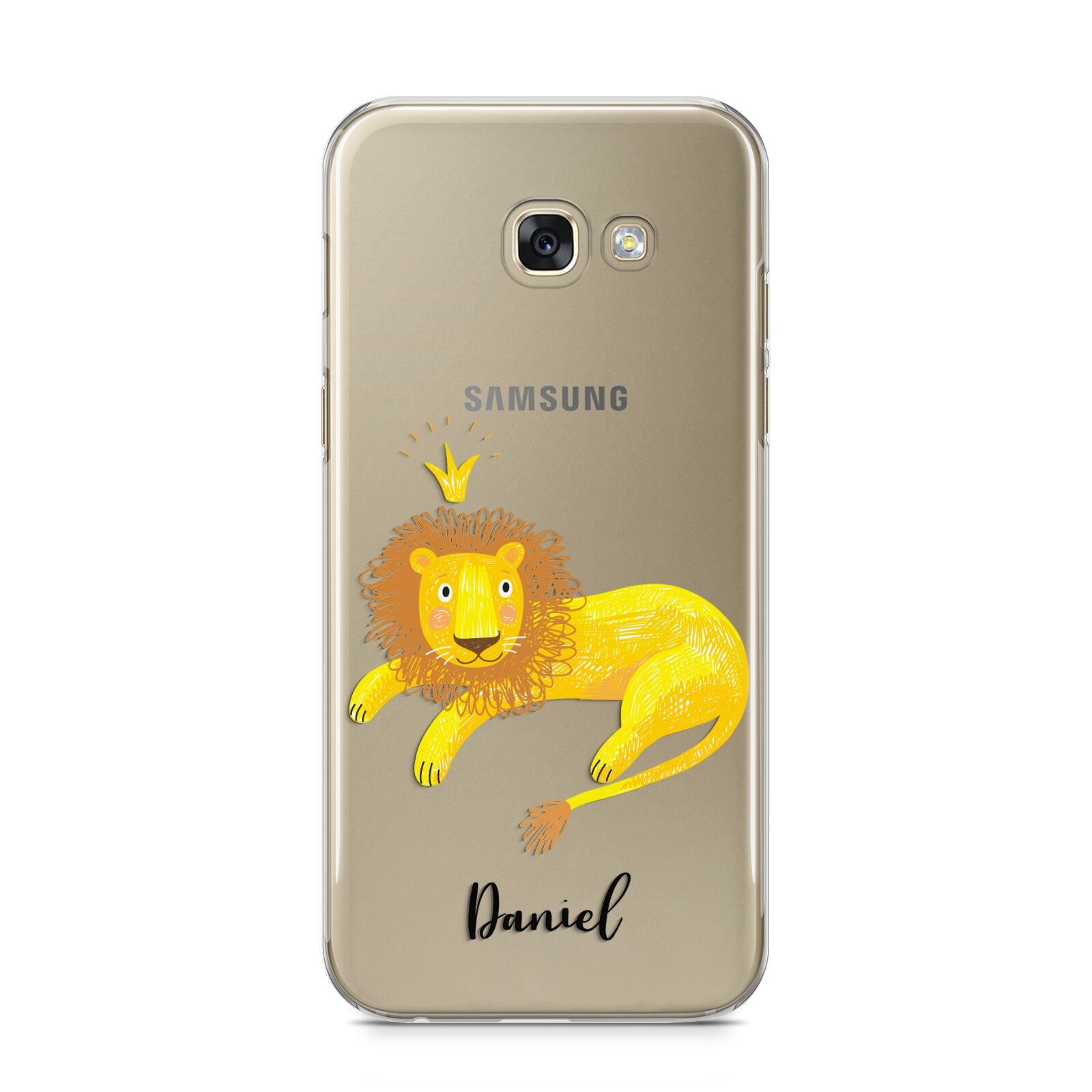 Custom Lion Samsung Galaxy A5 2017 Case on gold phone