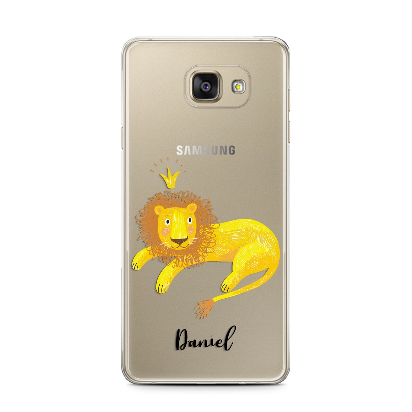 Custom Lion Samsung Galaxy A7 2016 Case on gold phone