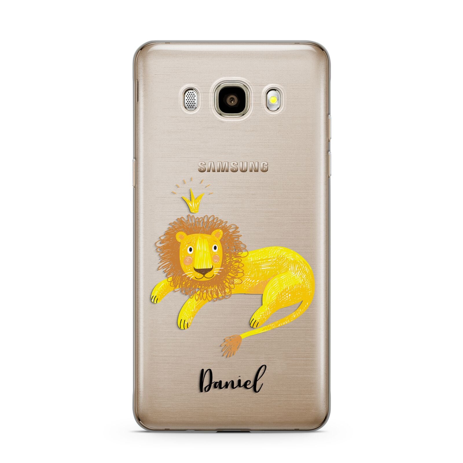 Custom Lion Samsung Galaxy J7 2016 Case on gold phone