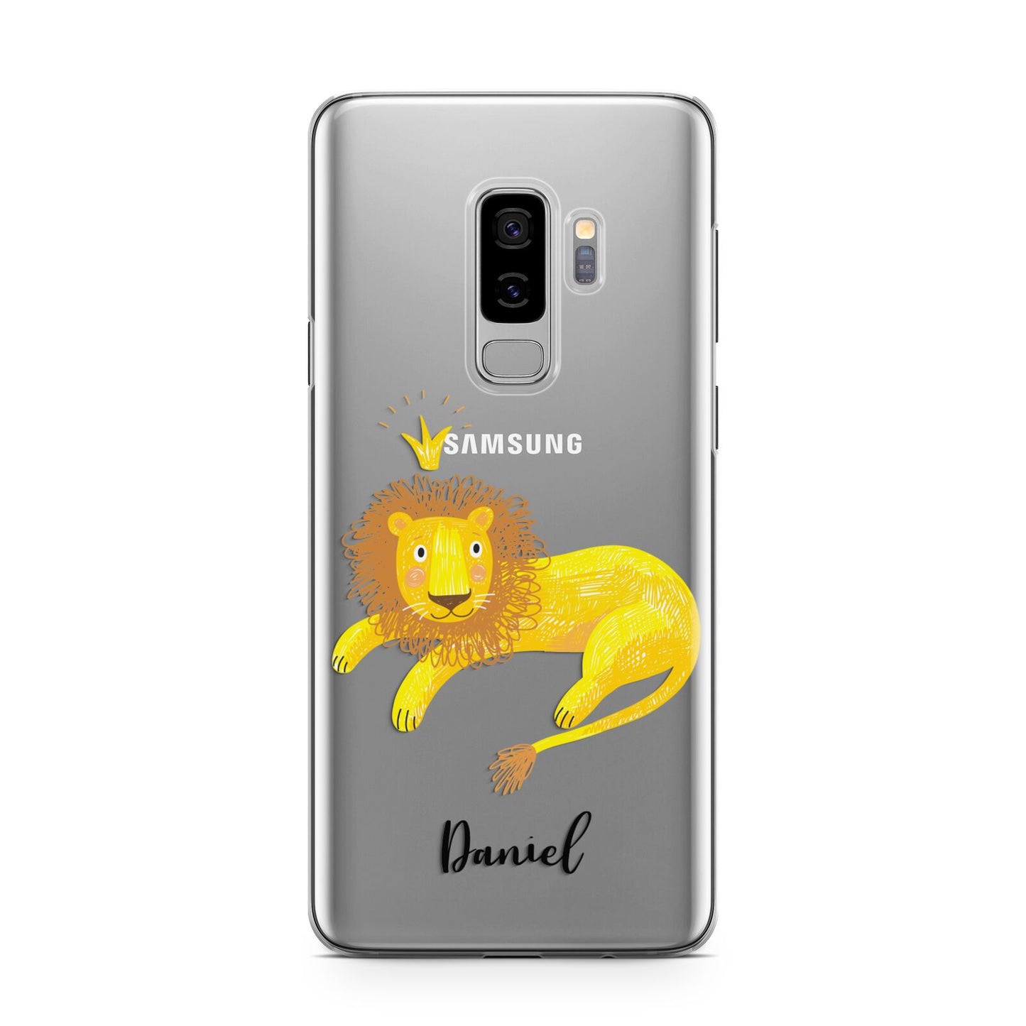 Custom Lion Samsung Galaxy S9 Plus Case on Silver phone