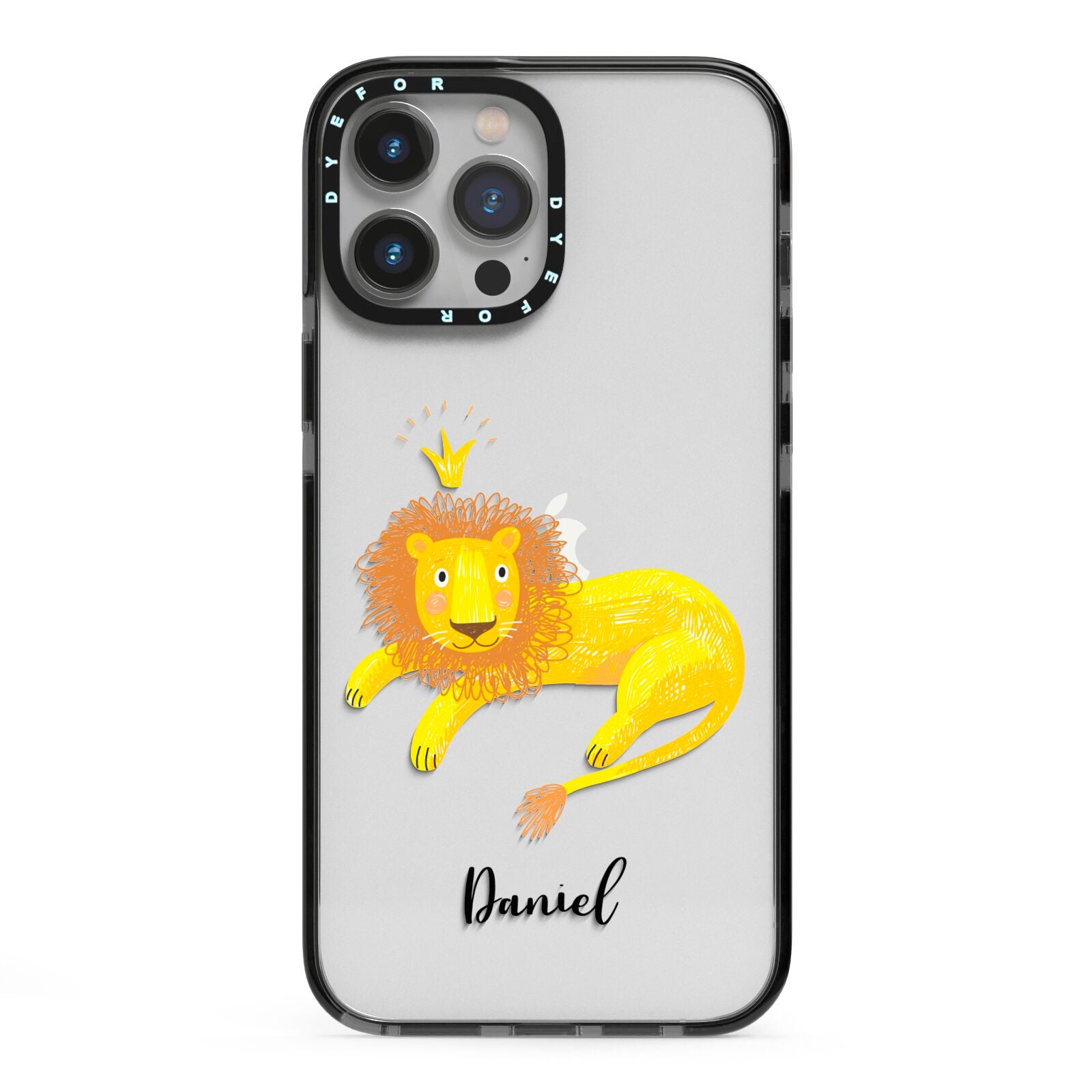 Custom Lion iPhone 13 Pro Max Black Impact Case on Silver phone