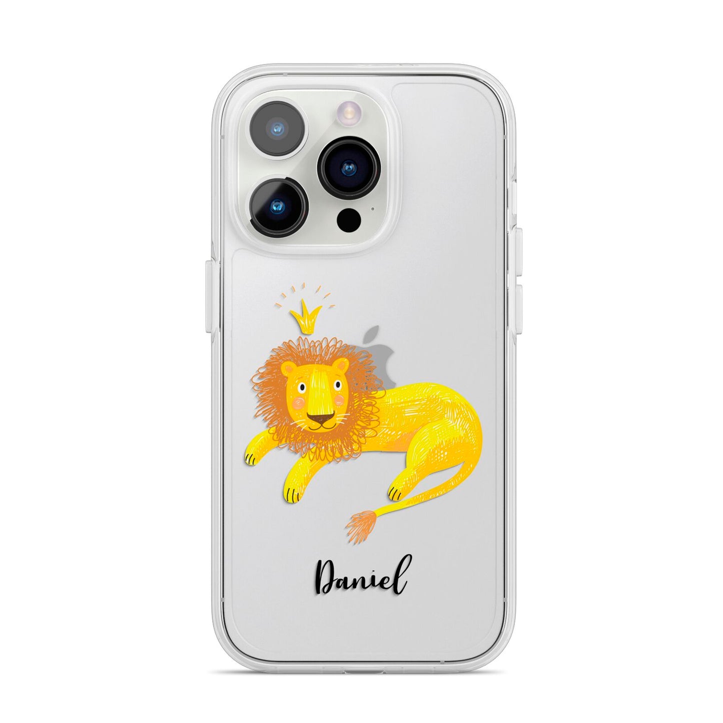 Custom Lion iPhone 14 Pro Clear Tough Case Silver