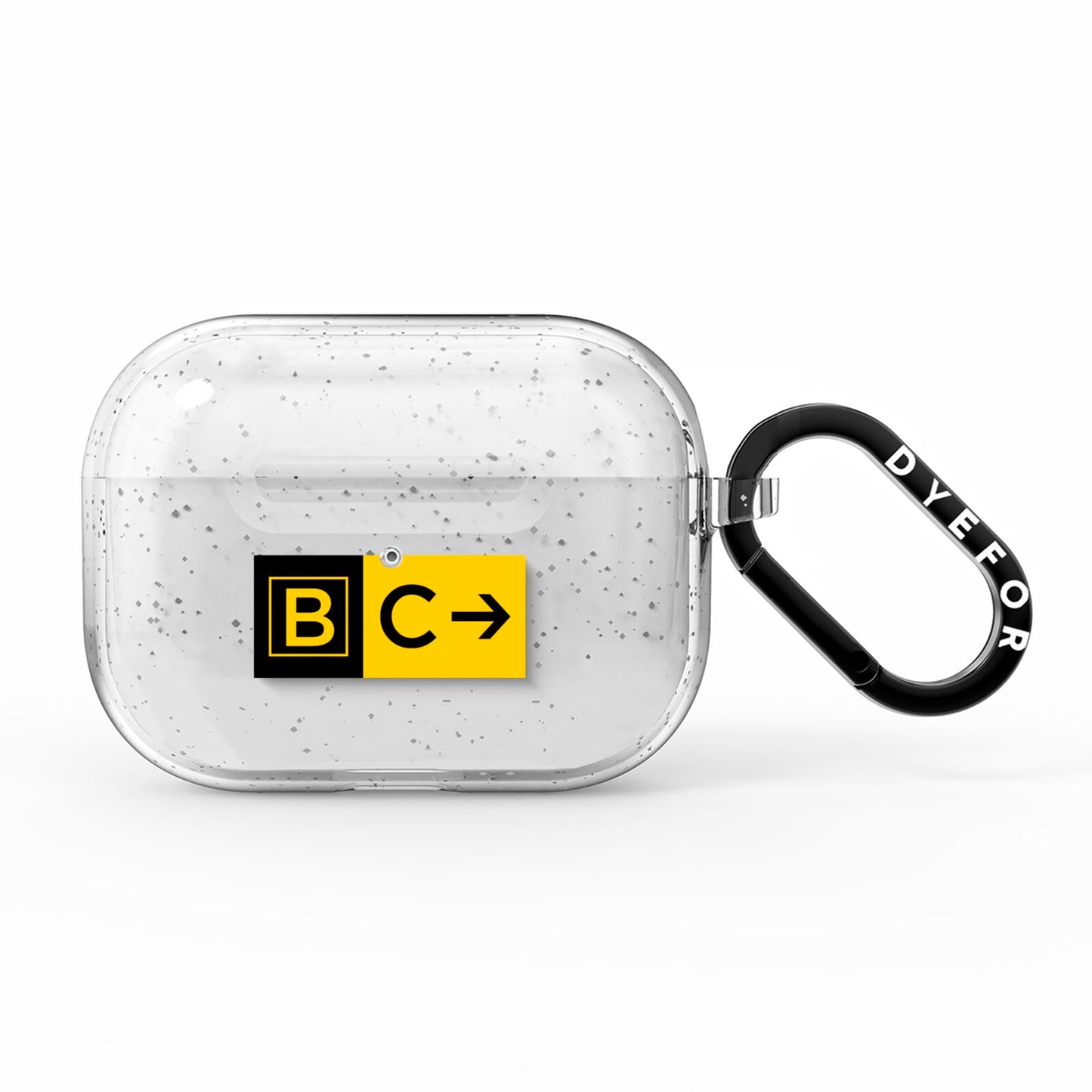 Custom Location Direction Airport Sign AirPods Pro Glitter Case