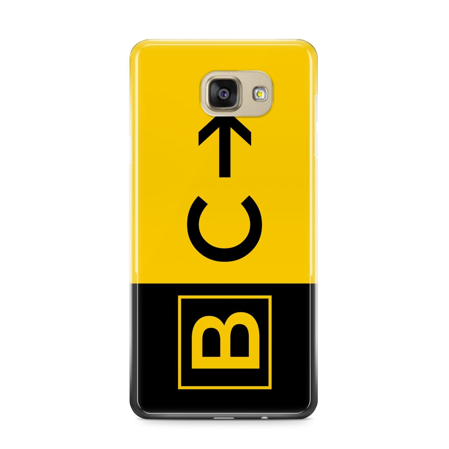 Custom Location Direction Airport Sign Samsung Galaxy A9 2016 Case on gold phone