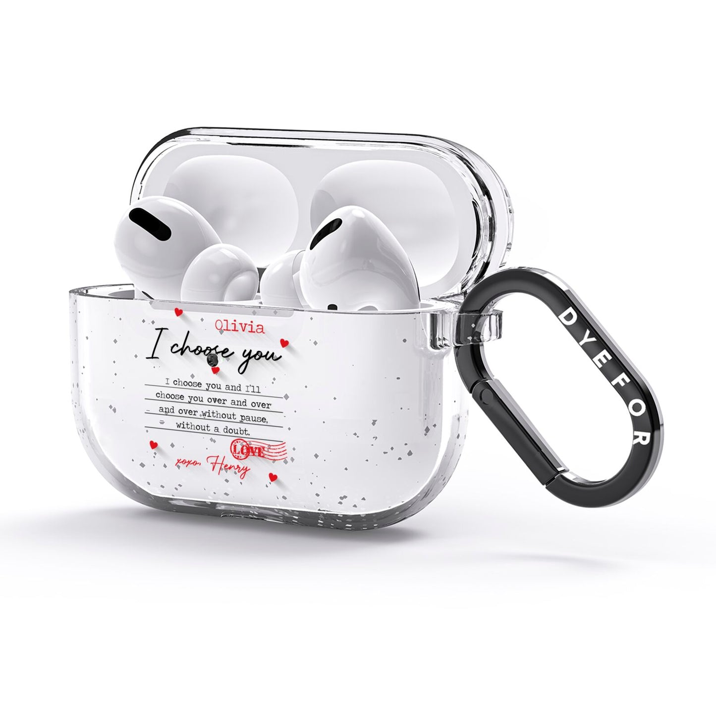 Custom Love Letter AirPods Glitter Case 3rd Gen Side Image