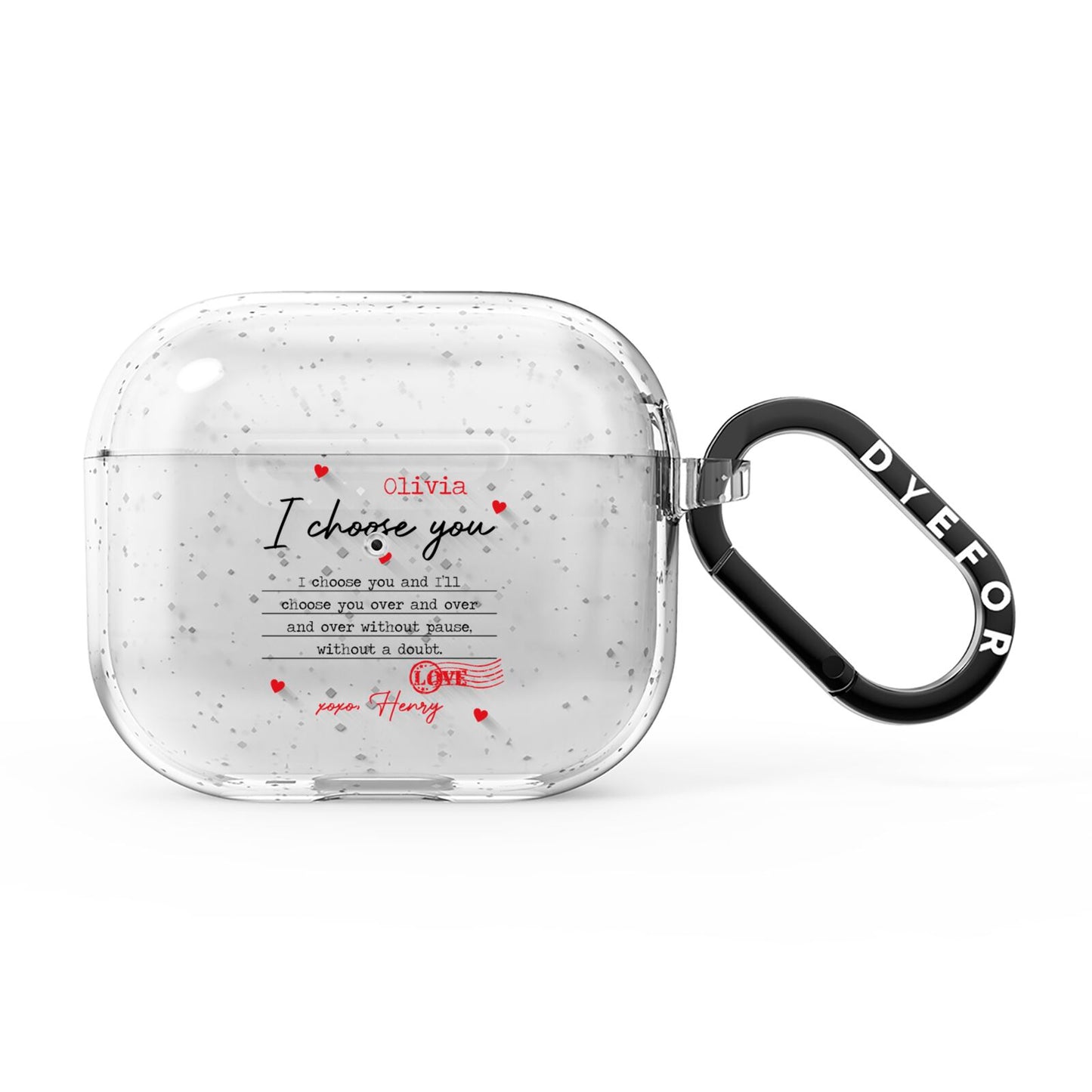 Custom Love Letter AirPods Glitter Case 3rd Gen