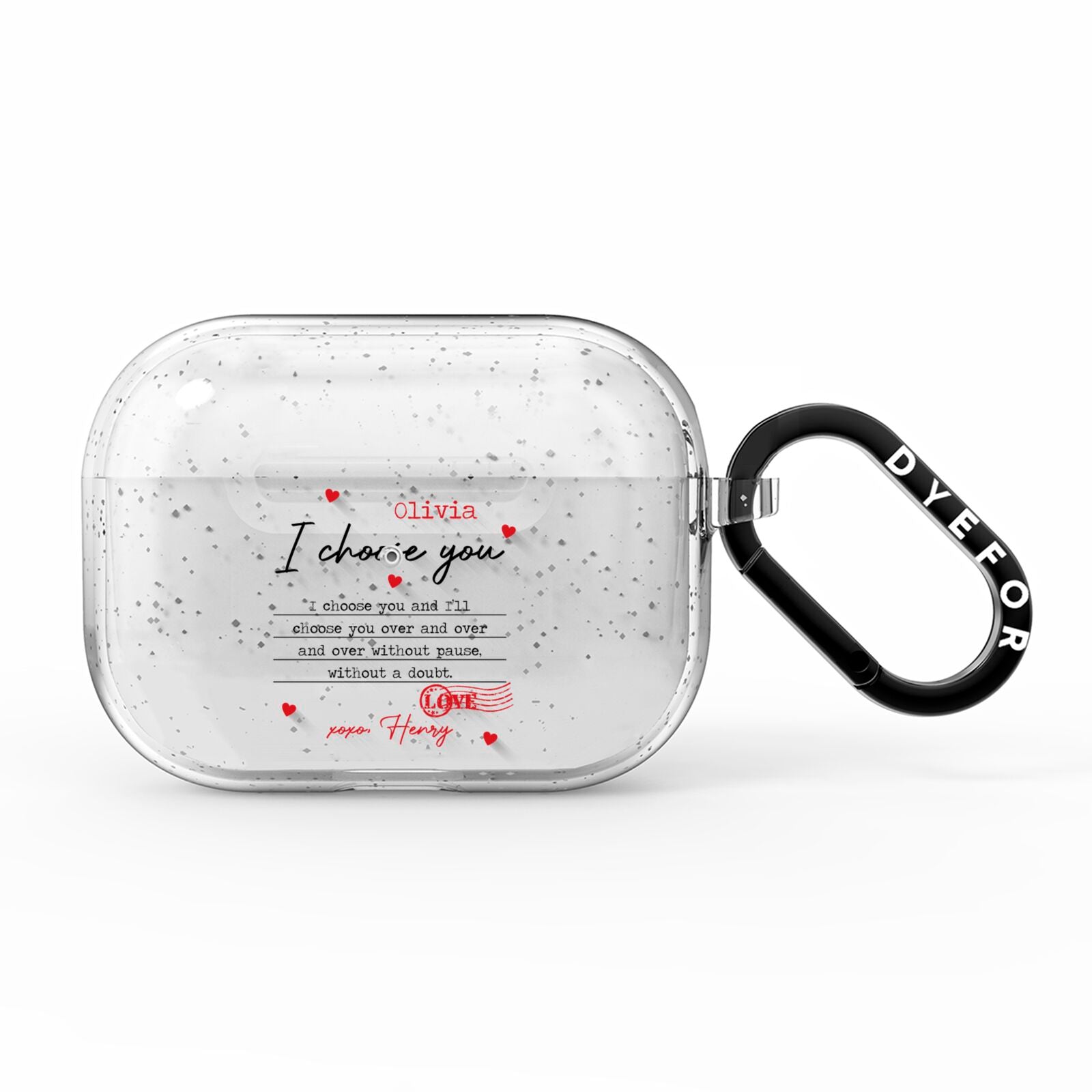 Custom Love Letter AirPods Pro Glitter Case