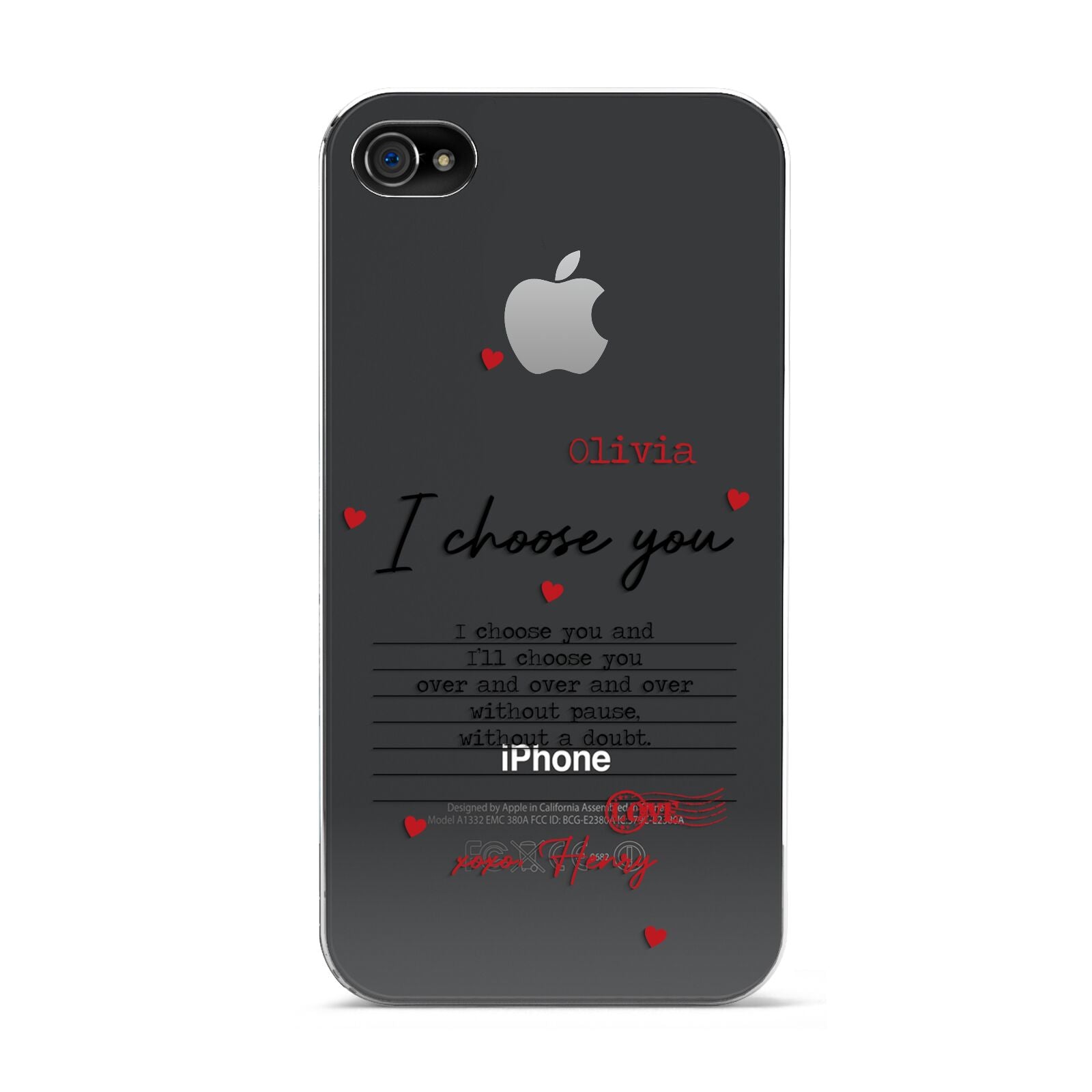 Custom Love Letter Apple iPhone 4s Case