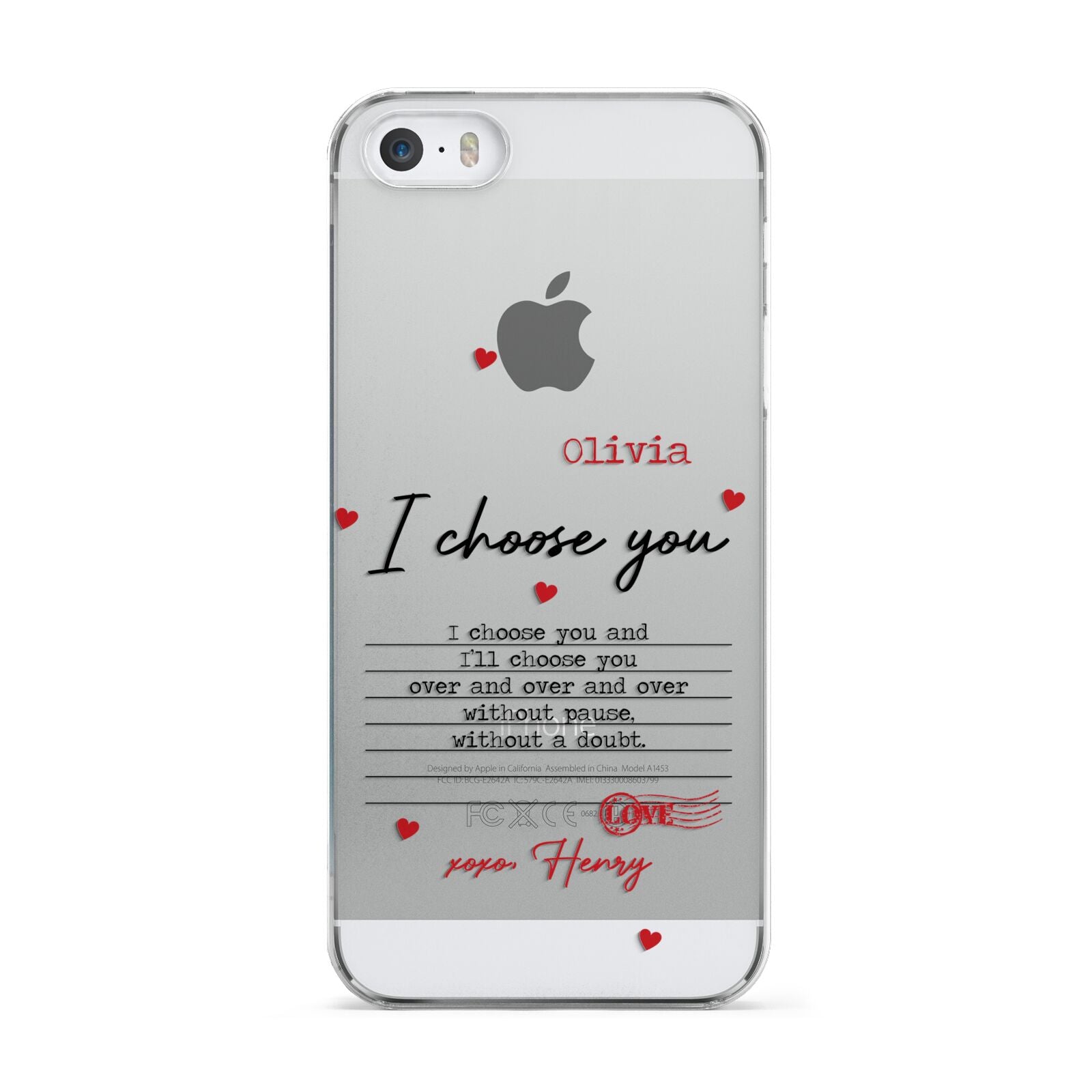 Custom Love Letter Apple iPhone 5 Case