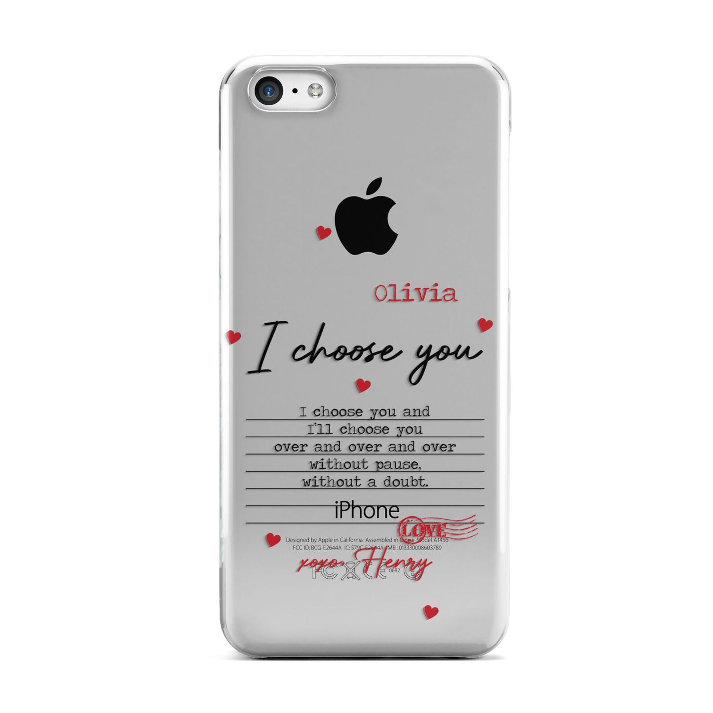 Custom Love Letter Apple iPhone 5c Case