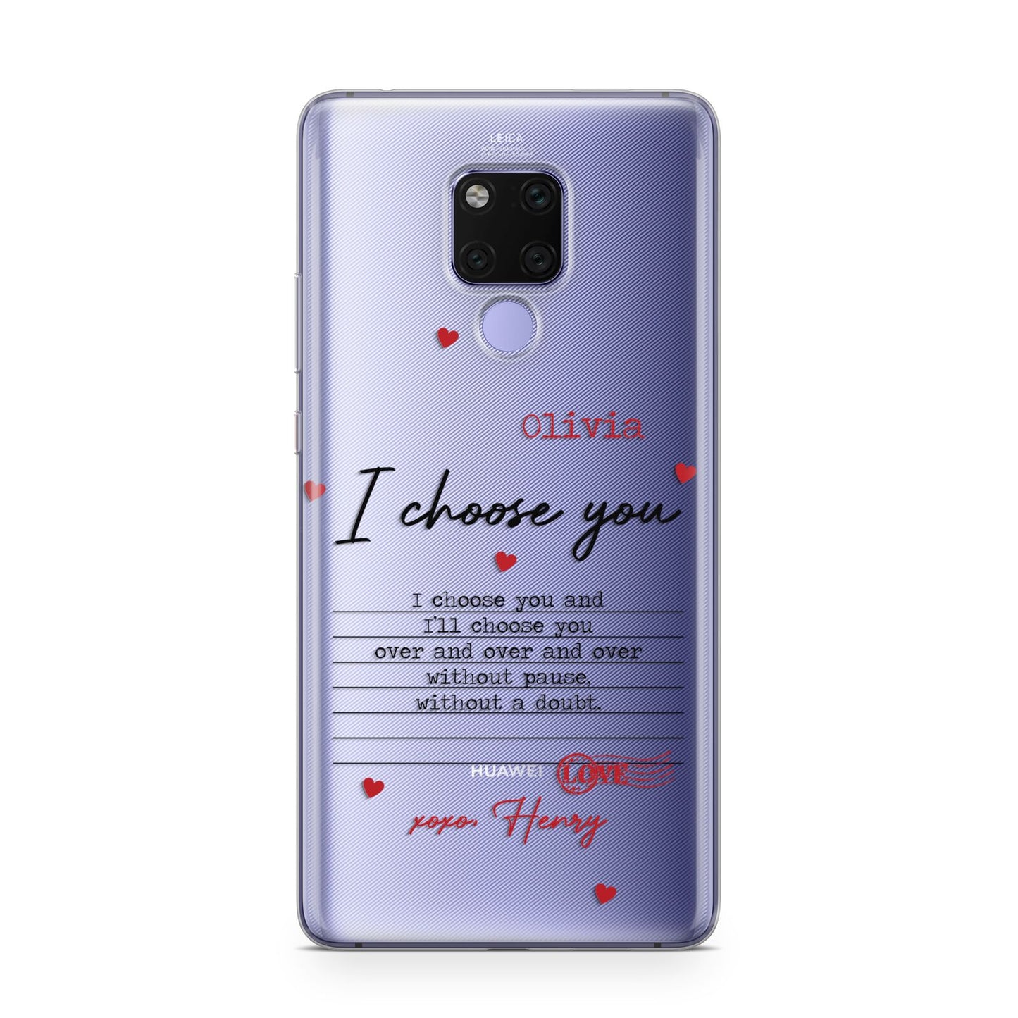 Custom Love Letter Huawei Mate 20X Phone Case