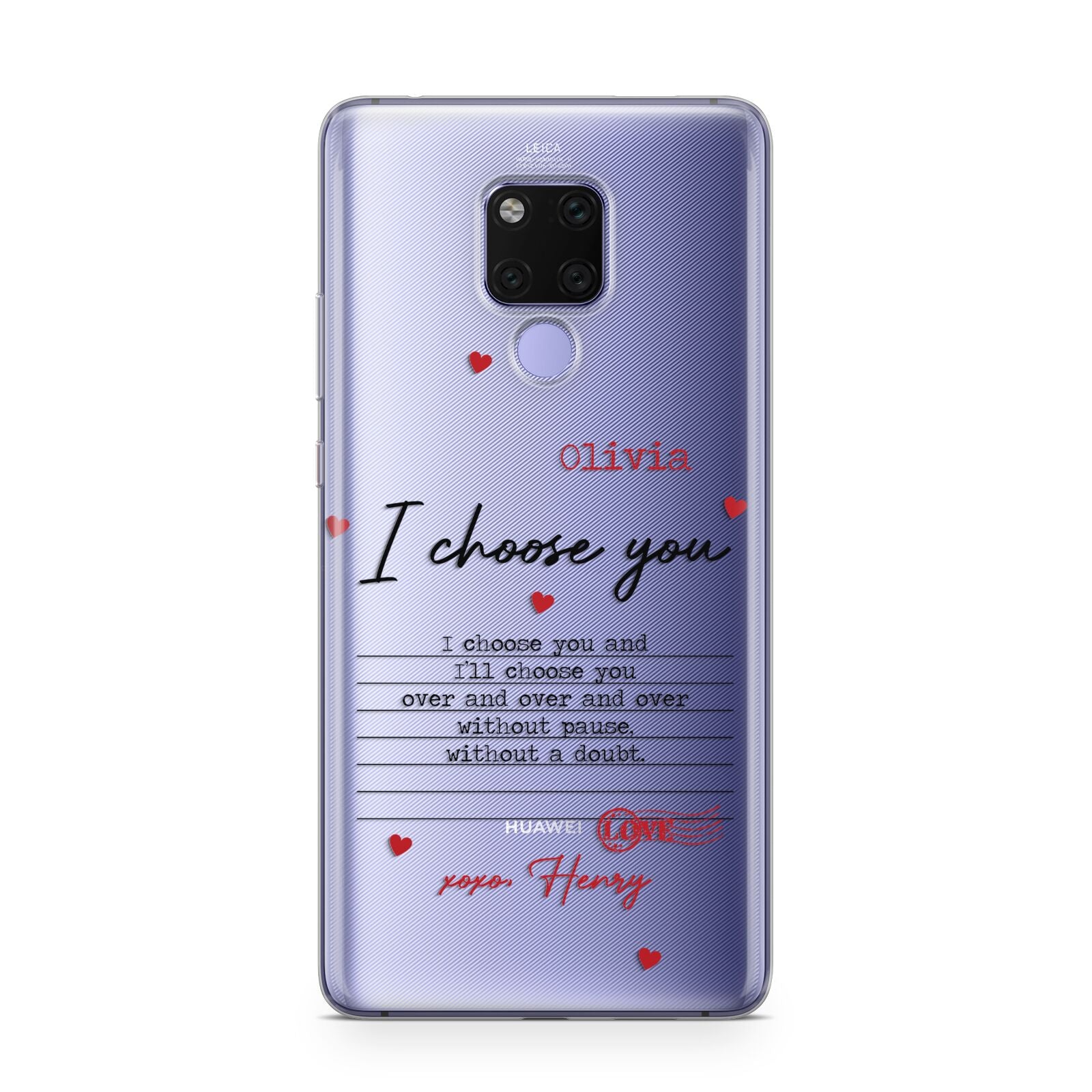 Custom Love Letter Huawei Mate 20X Phone Case