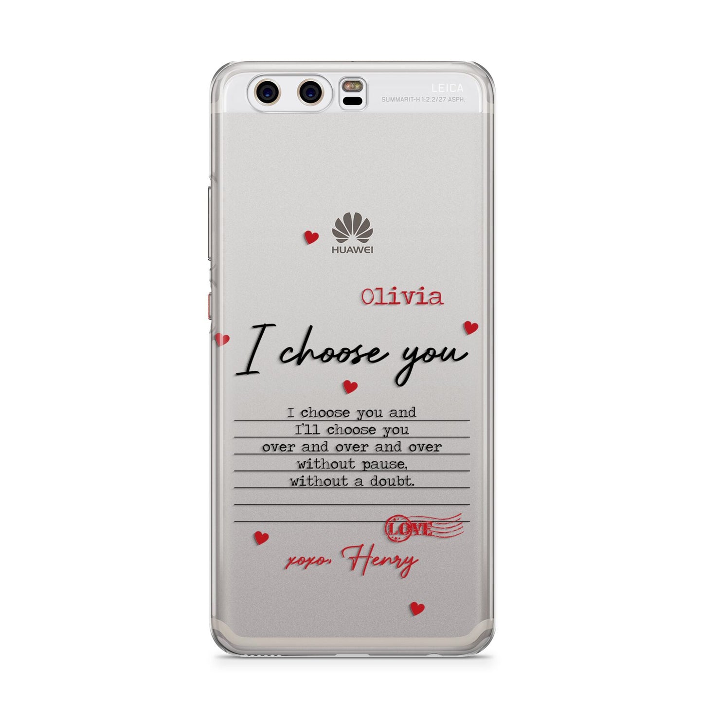 Custom Love Letter Huawei P10 Phone Case