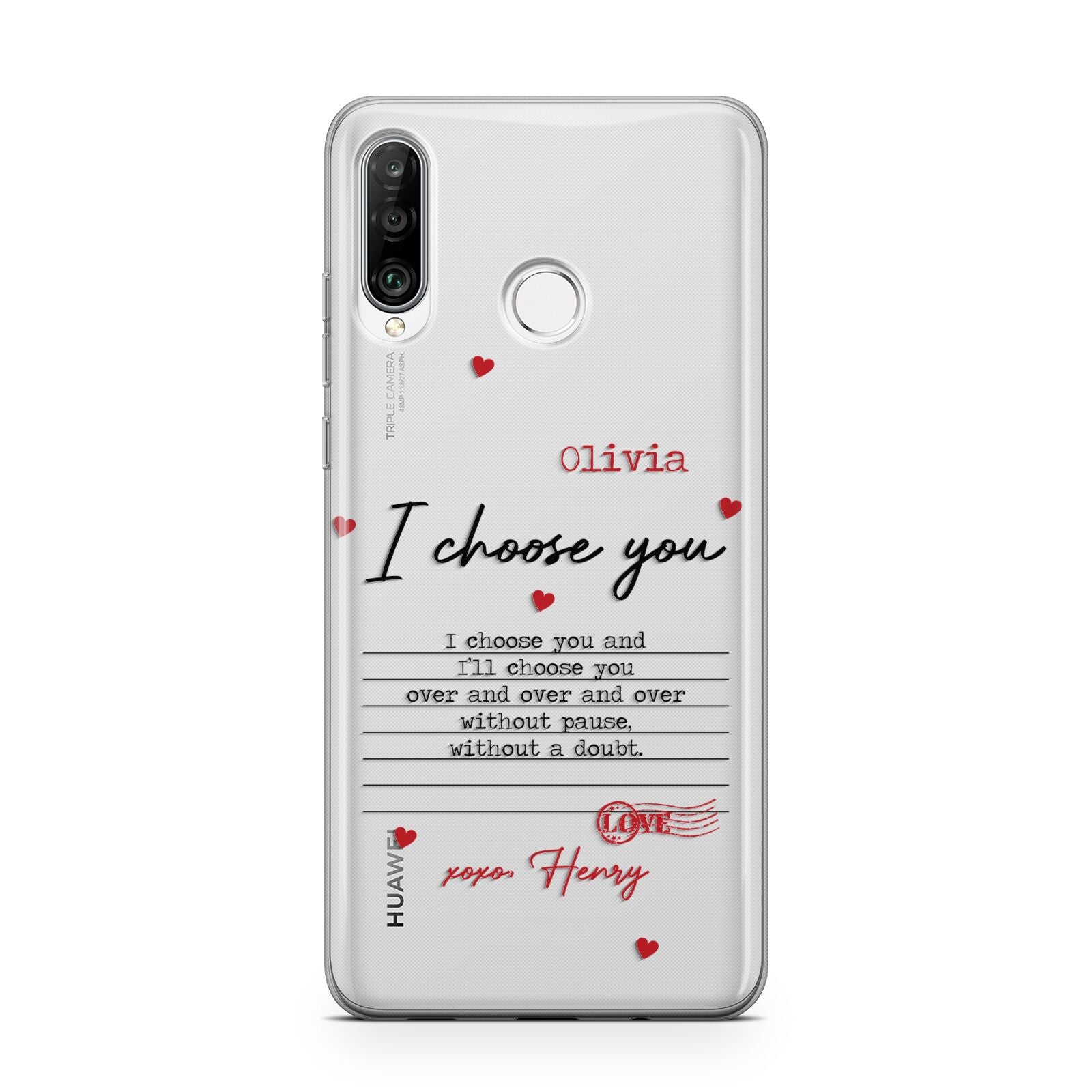 Custom Love Letter Huawei P30 Lite Phone Case