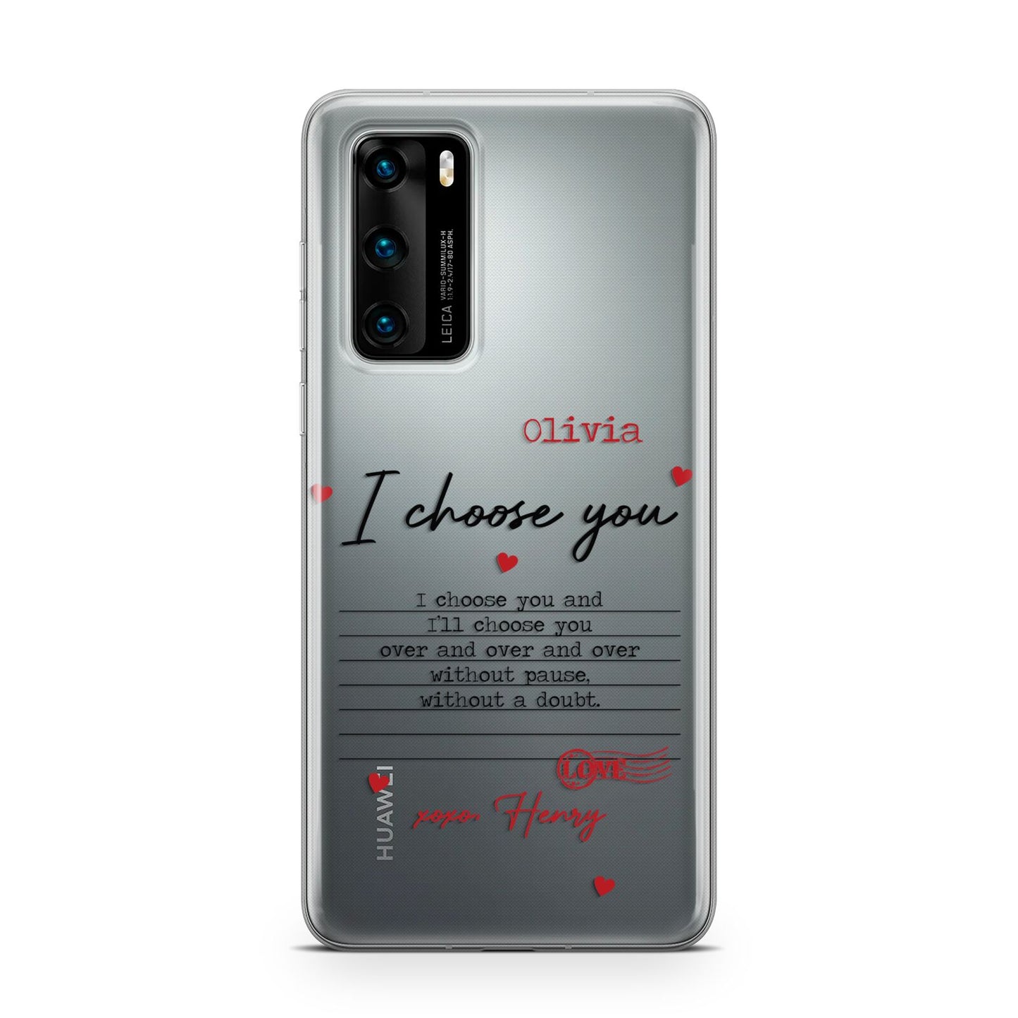 Custom Love Letter Huawei P40 Phone Case