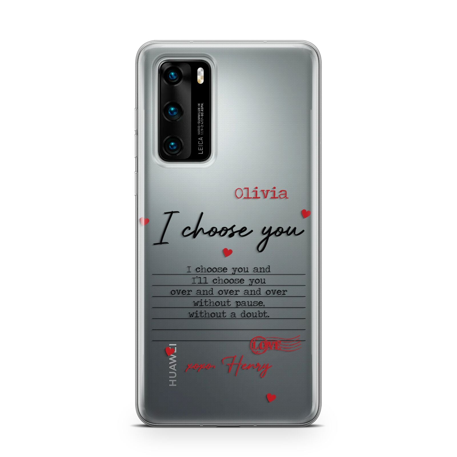 Custom Love Letter Huawei P40 Phone Case