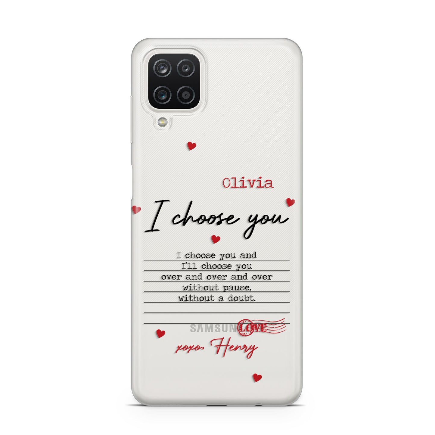 Custom Love Letter Samsung A12 Case