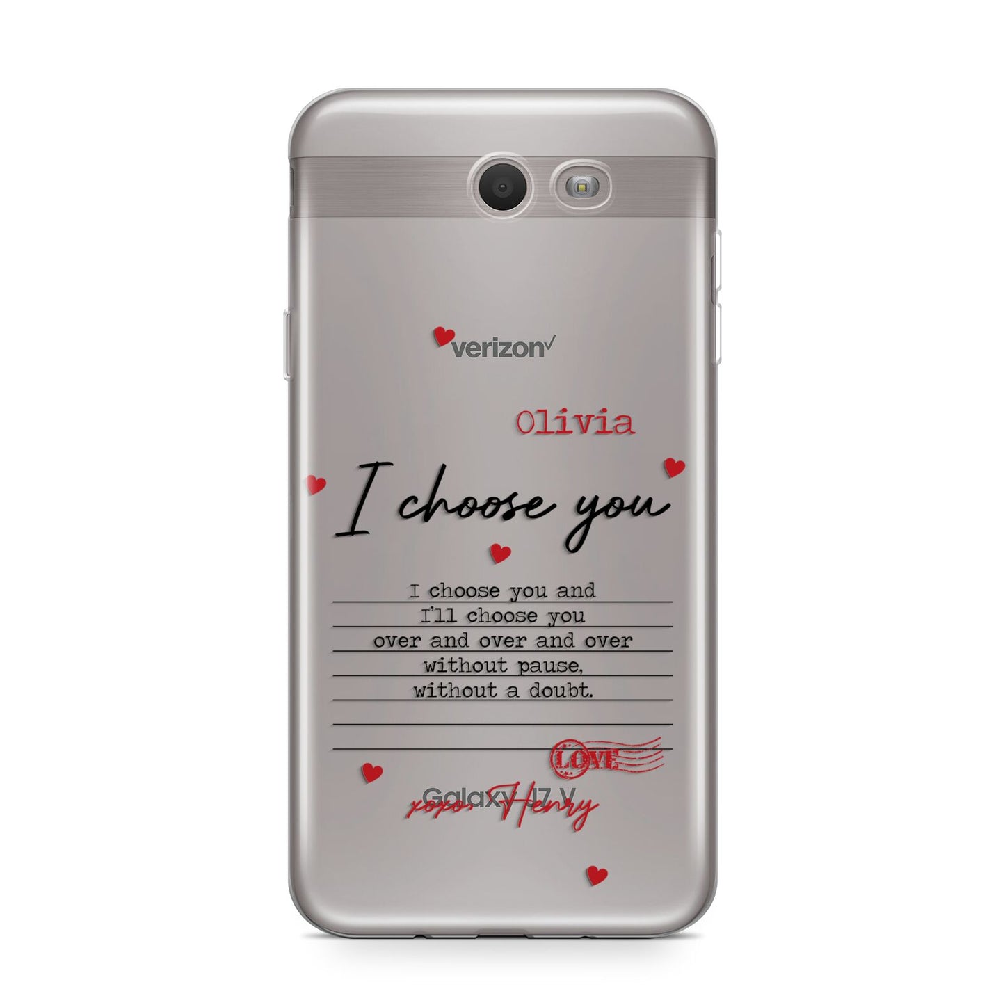 Custom Love Letter Samsung Galaxy J7 2017 Case