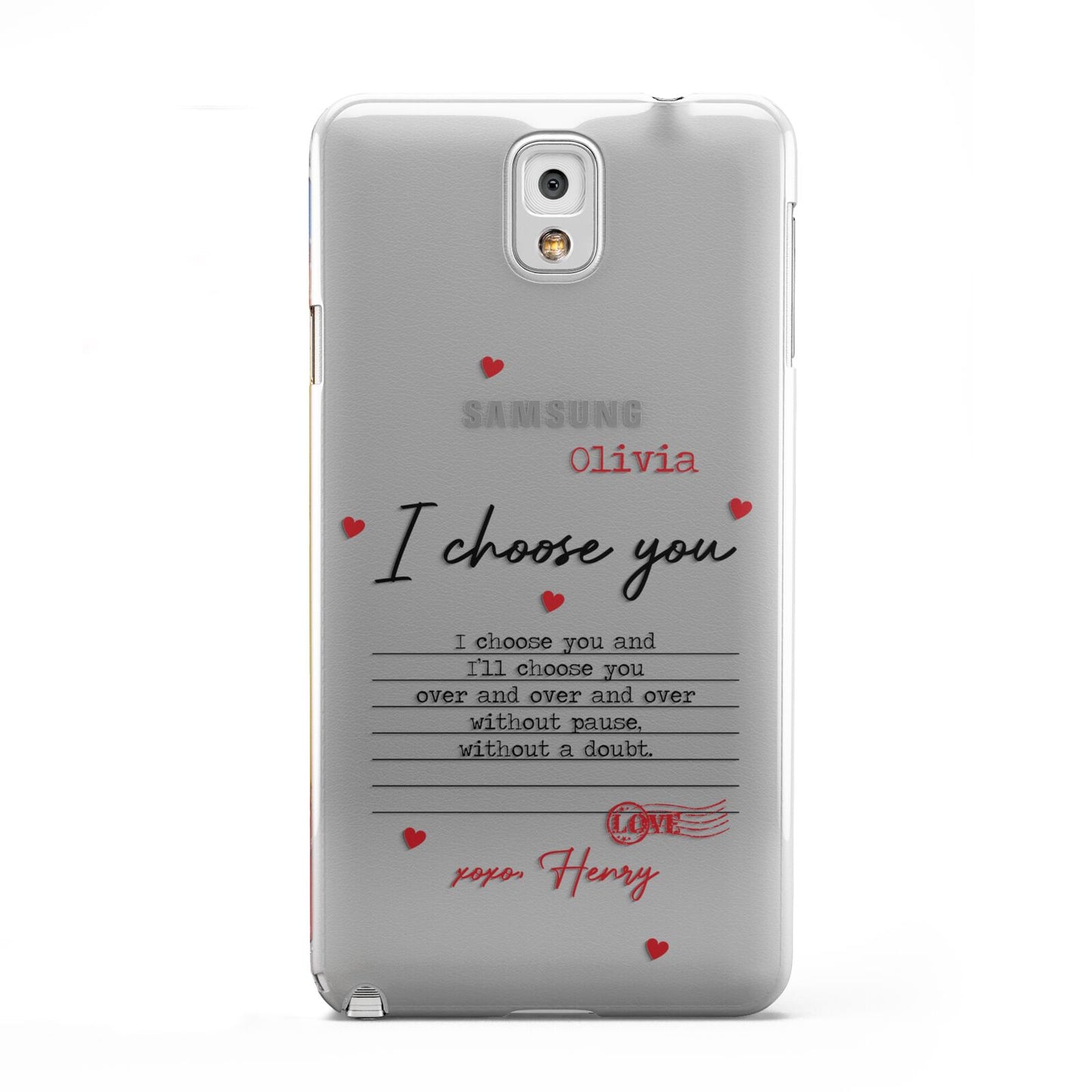 Custom Love Letter Samsung Galaxy Note 3 Case