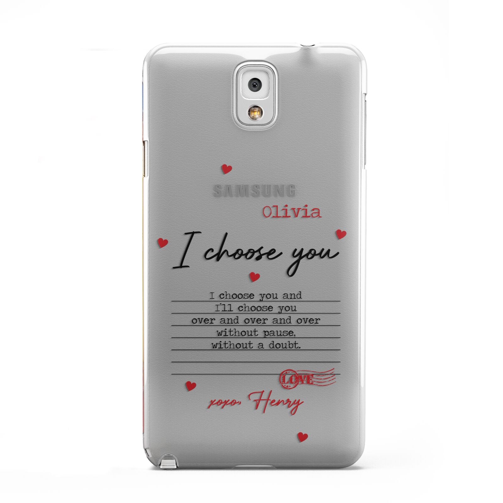 Custom Love Letter Samsung Galaxy Note 3 Case