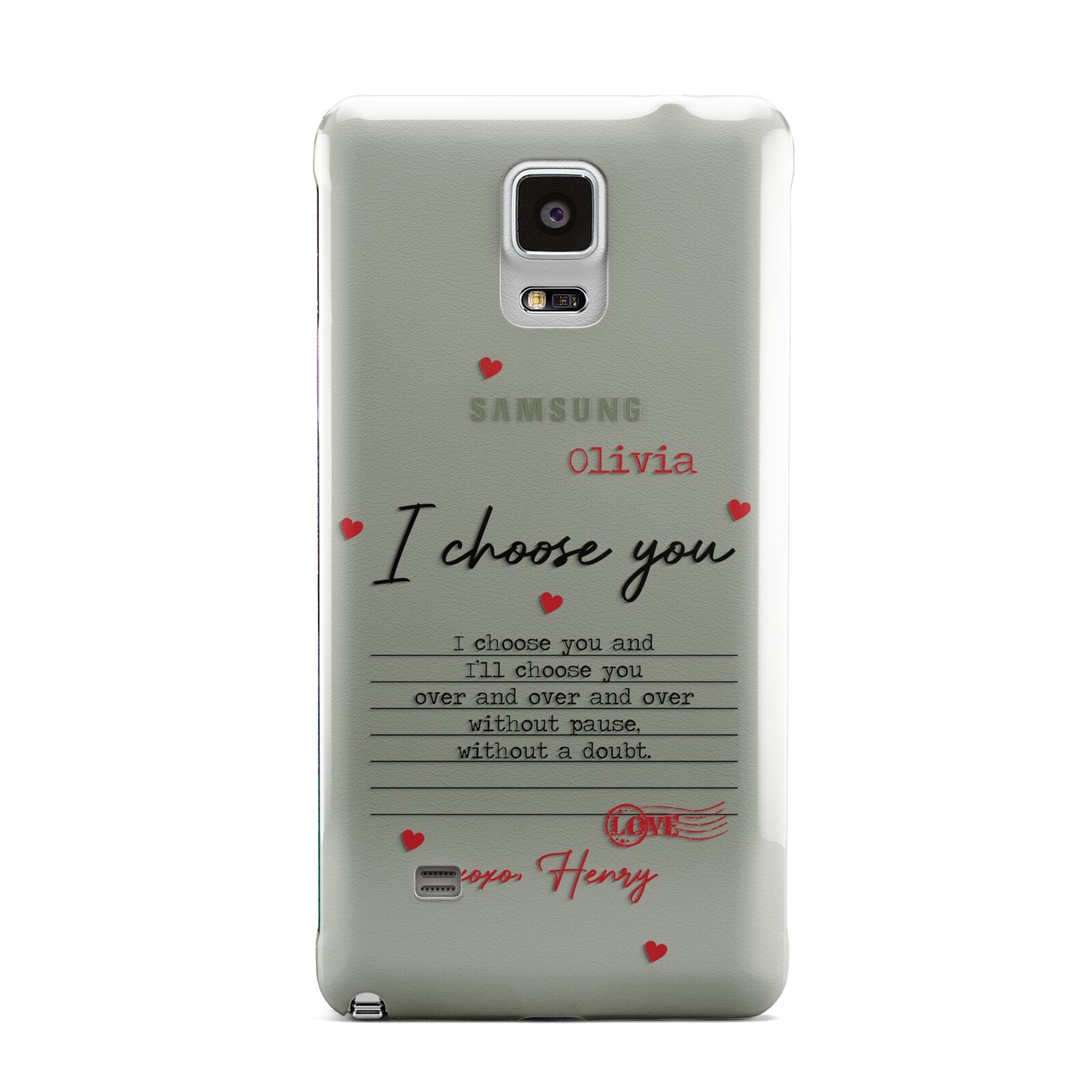 Custom Love Letter Samsung Galaxy Note 4 Case