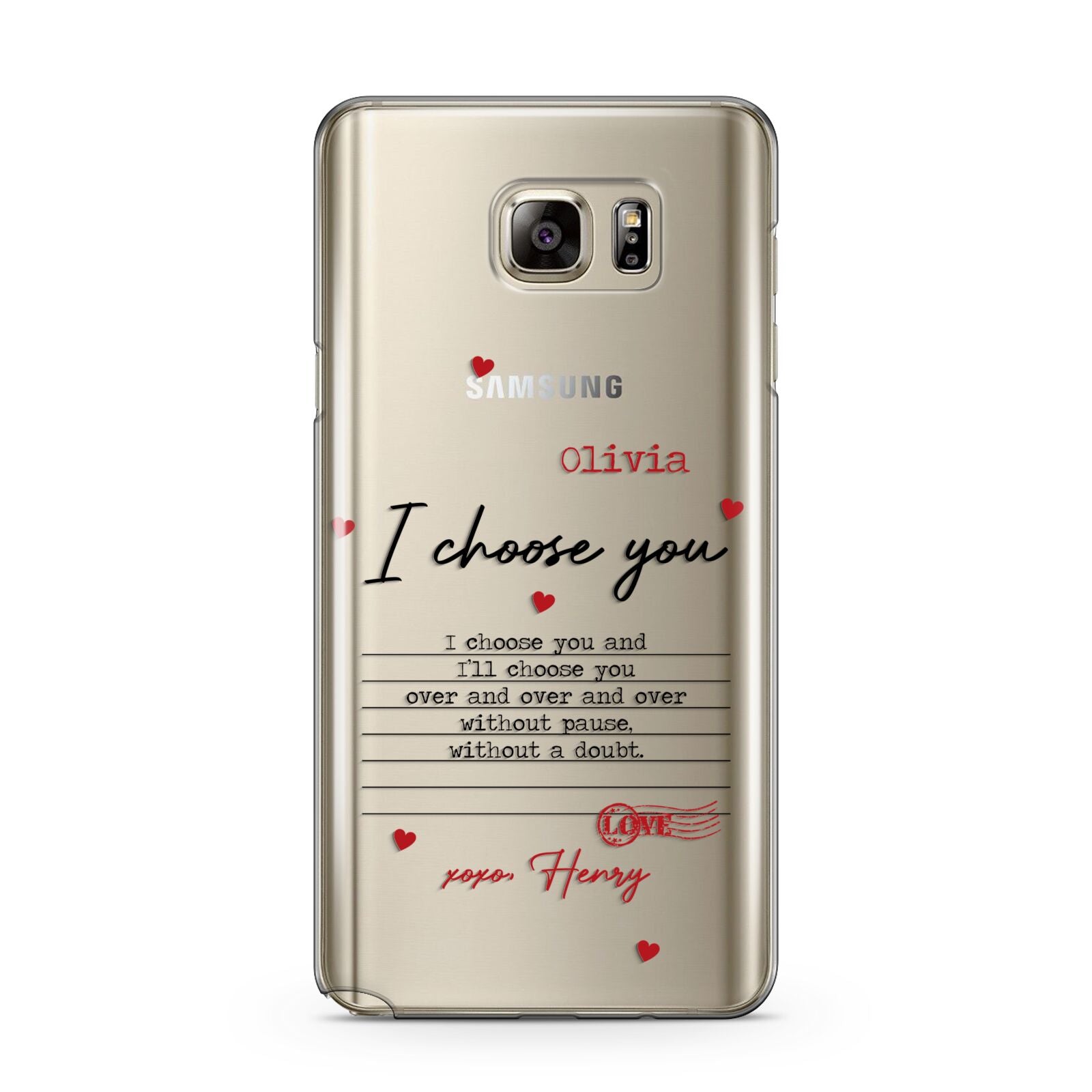 Custom Love Letter Samsung Galaxy Note 5 Case