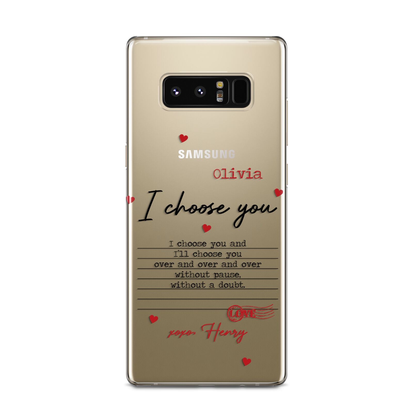 Custom Love Letter Samsung Galaxy Note 8 Case