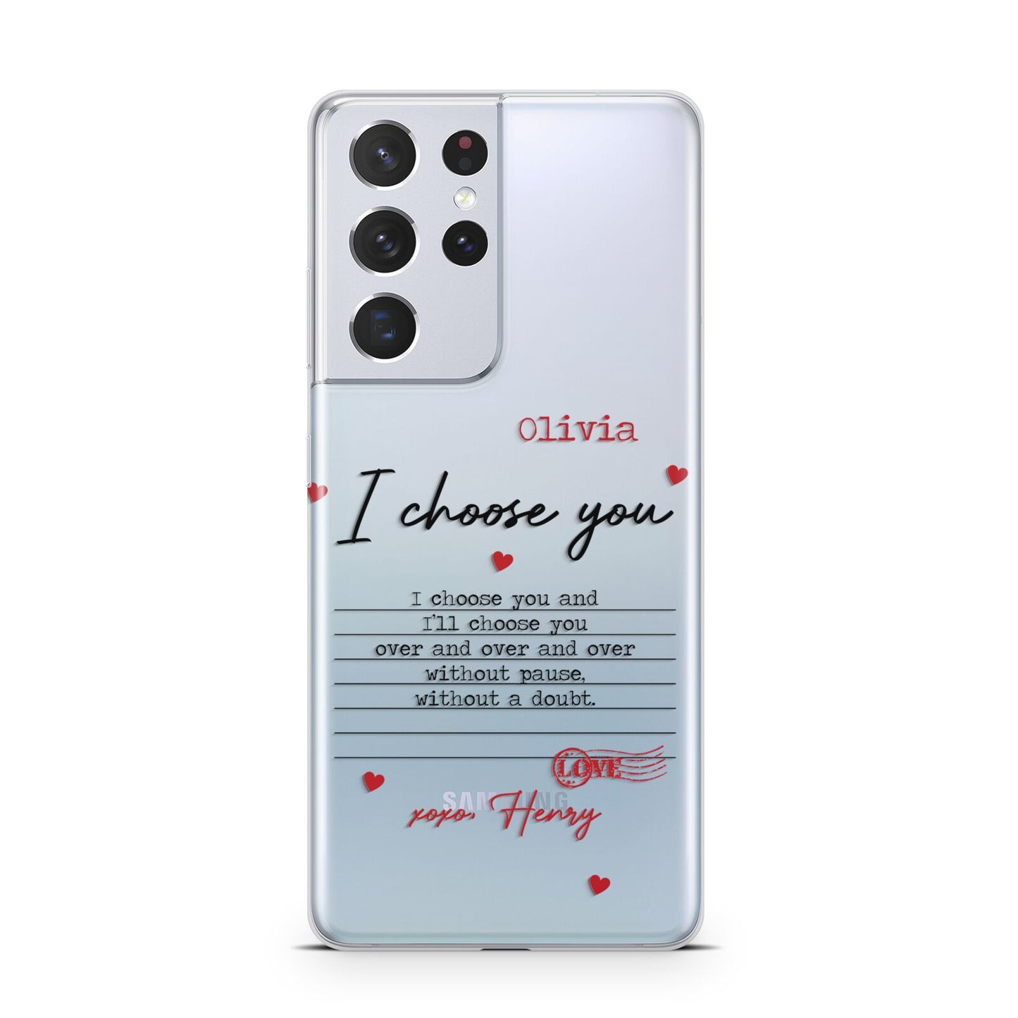 Custom Love Letter Samsung S21 Ultra Case