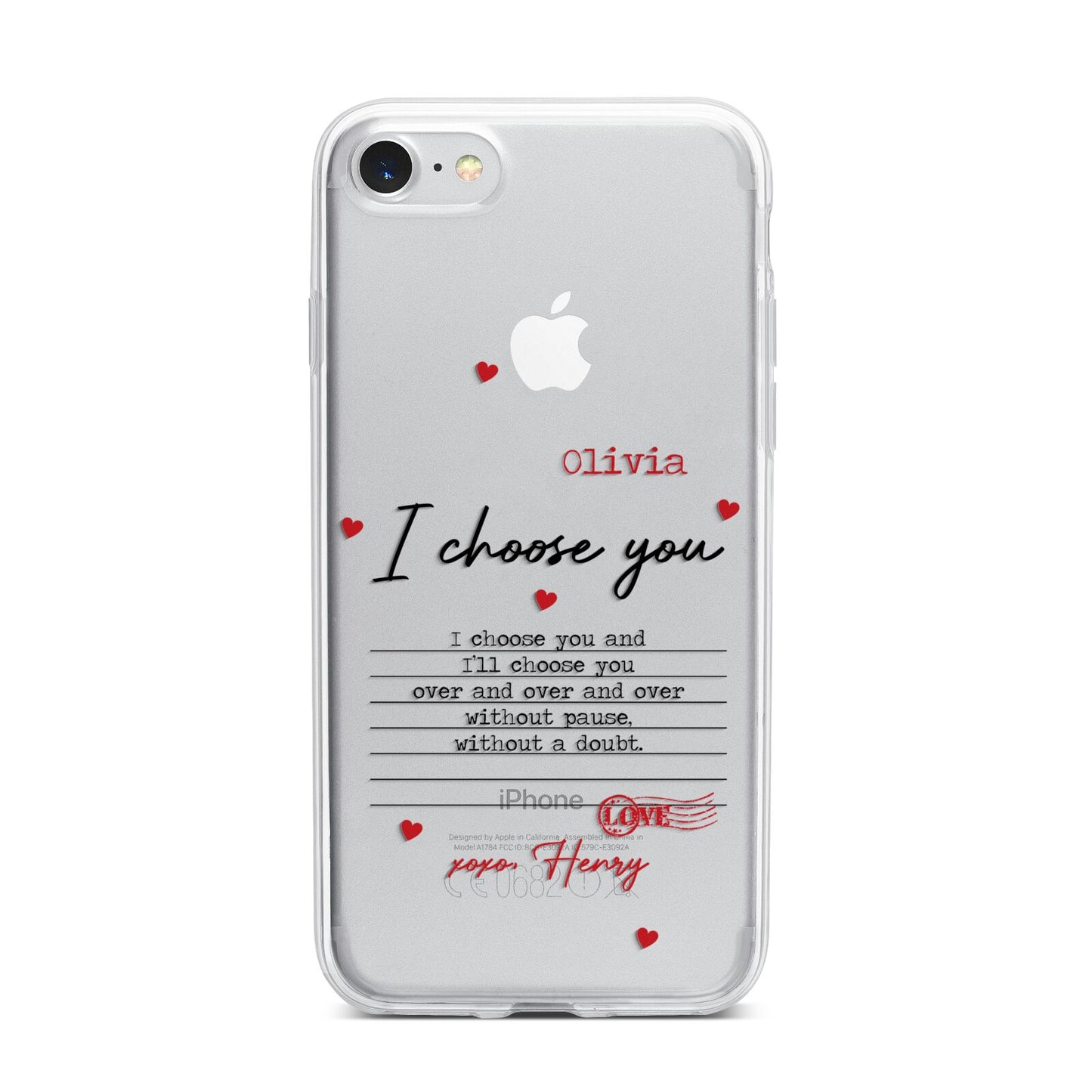 Custom Love Letter iPhone 7 Bumper Case on Silver iPhone