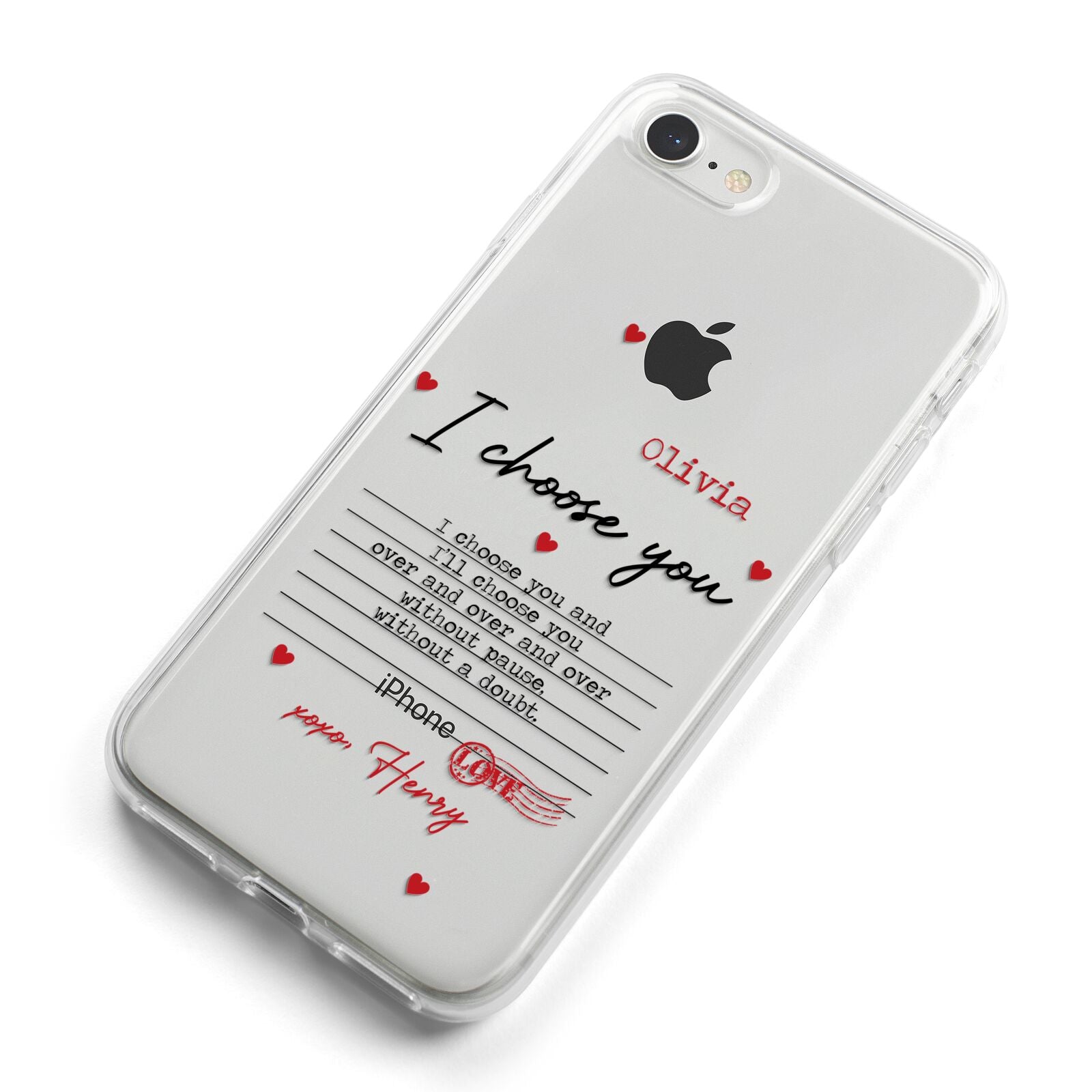 Custom Love Letter iPhone 8 Bumper Case on Silver iPhone Alternative Image