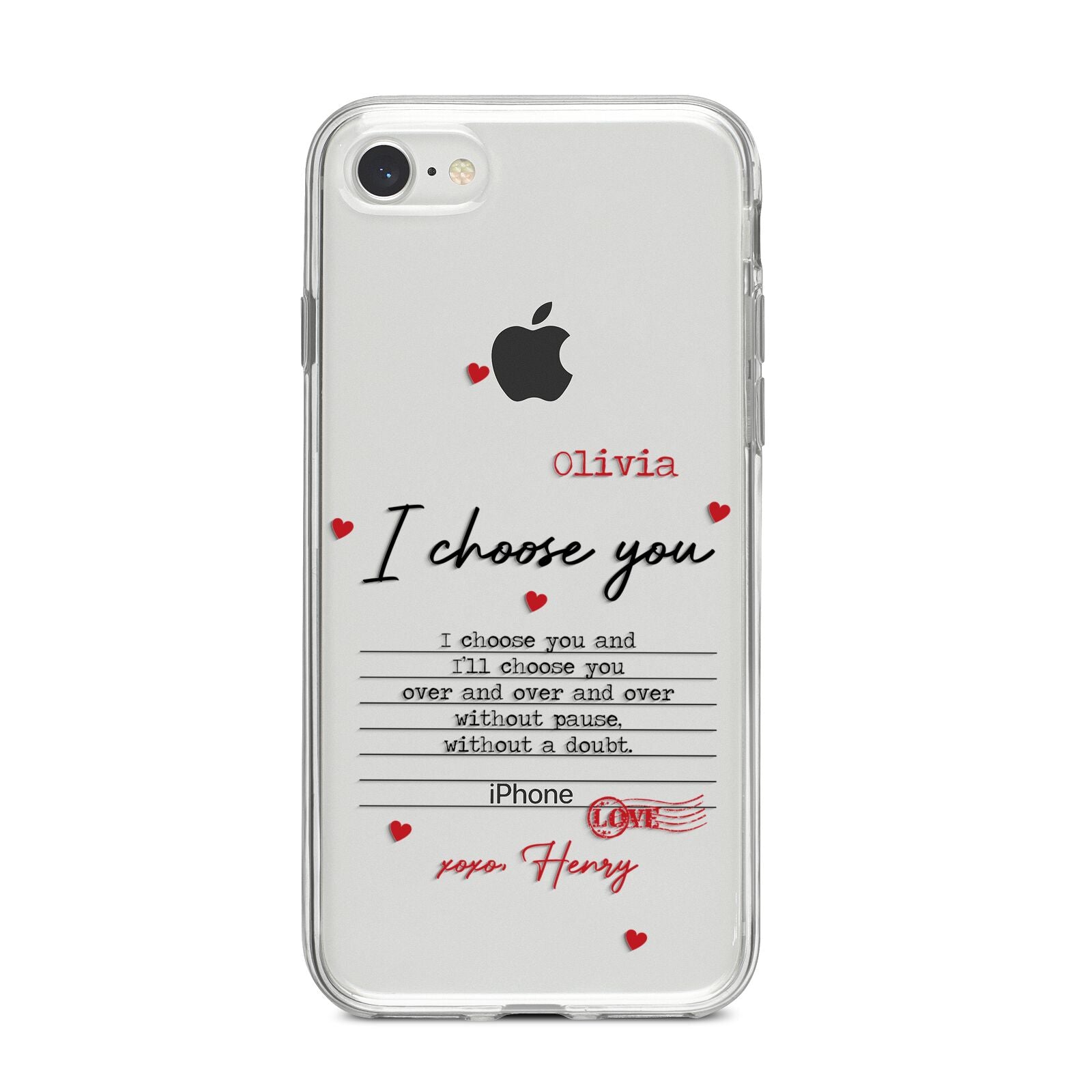 Custom Love Letter iPhone 8 Bumper Case on Silver iPhone