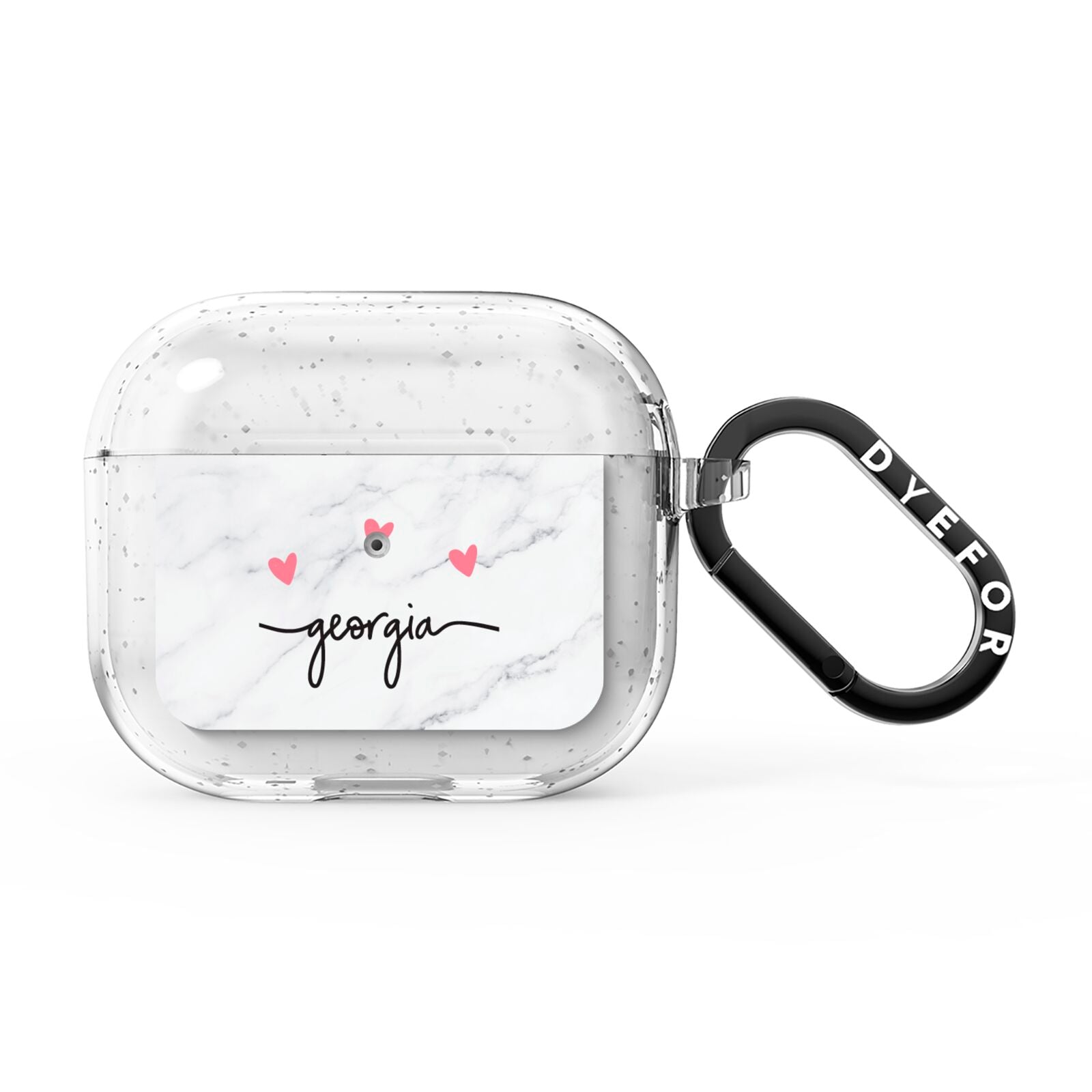 Custom Marble with Handwriting Text AirPods Glitter Case 3rd Gen