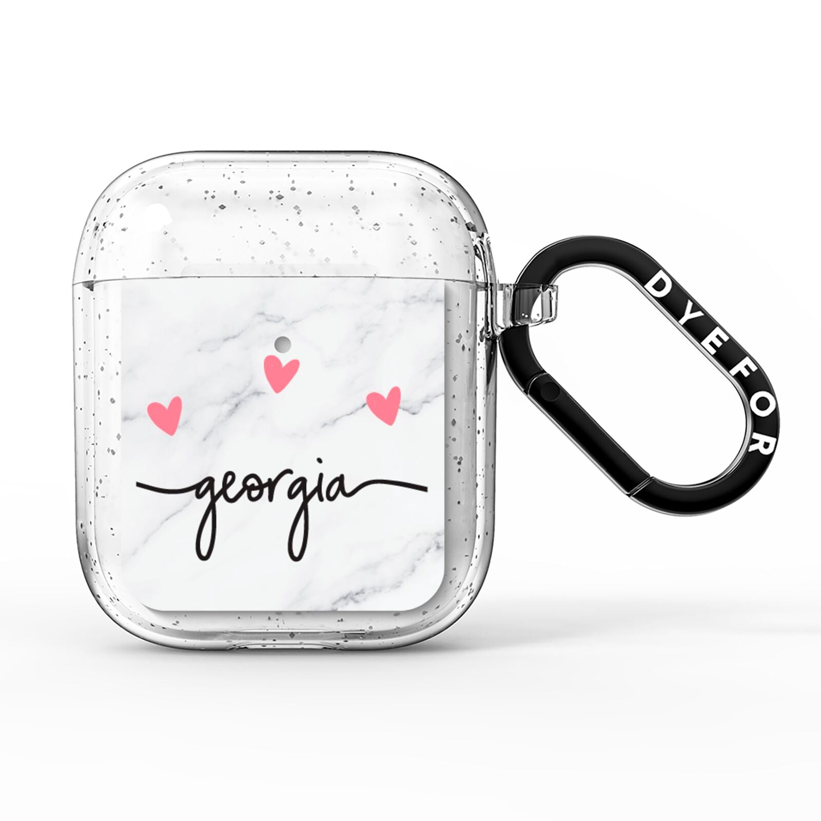 Custom Marble with Handwriting Text AirPods Glitter Case